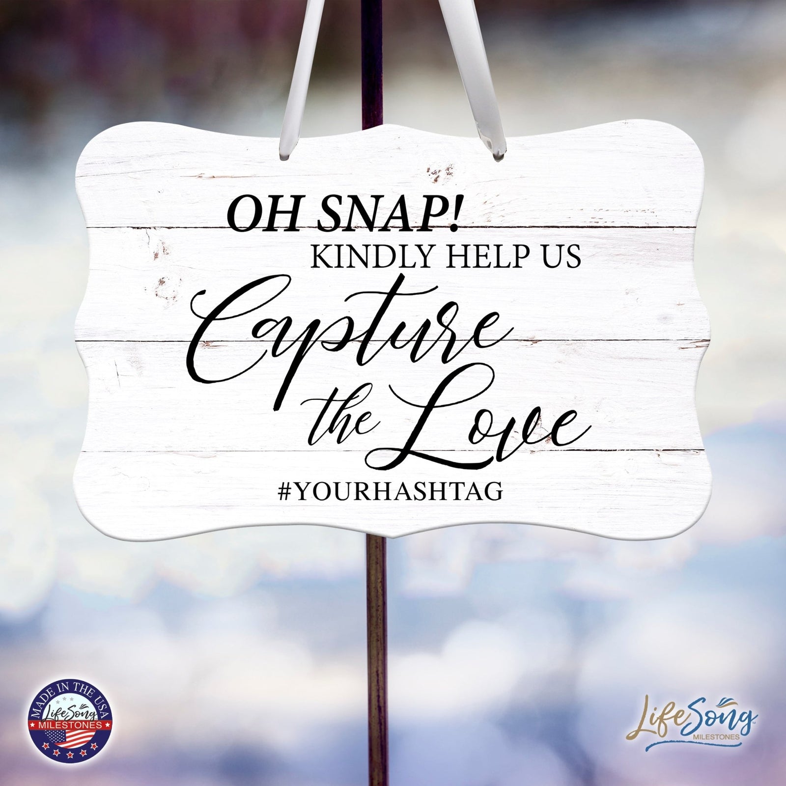 Custom Wedding Wall Hanging Signs For Ceremony And Reception For Couple - Oh, Snap! - LifeSong Milestones