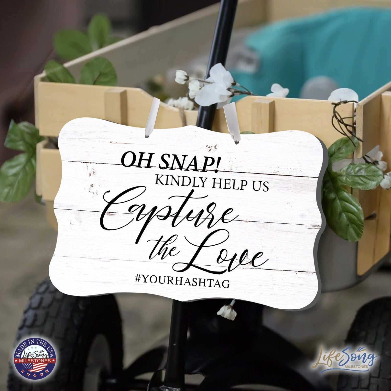 Custom Wedding Wall Hanging Signs For Ceremony And Reception For Couple - Oh, Snap! - LifeSong Milestones