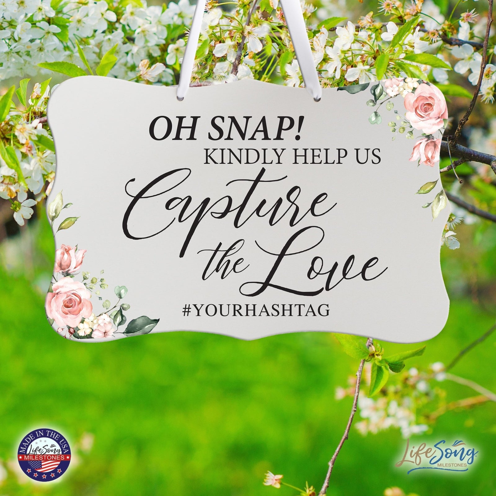 Custom Wedding Wall Hanging Signs For Ceremony And Reception For Couple - Oh, Snap! - LifeSong Milestones