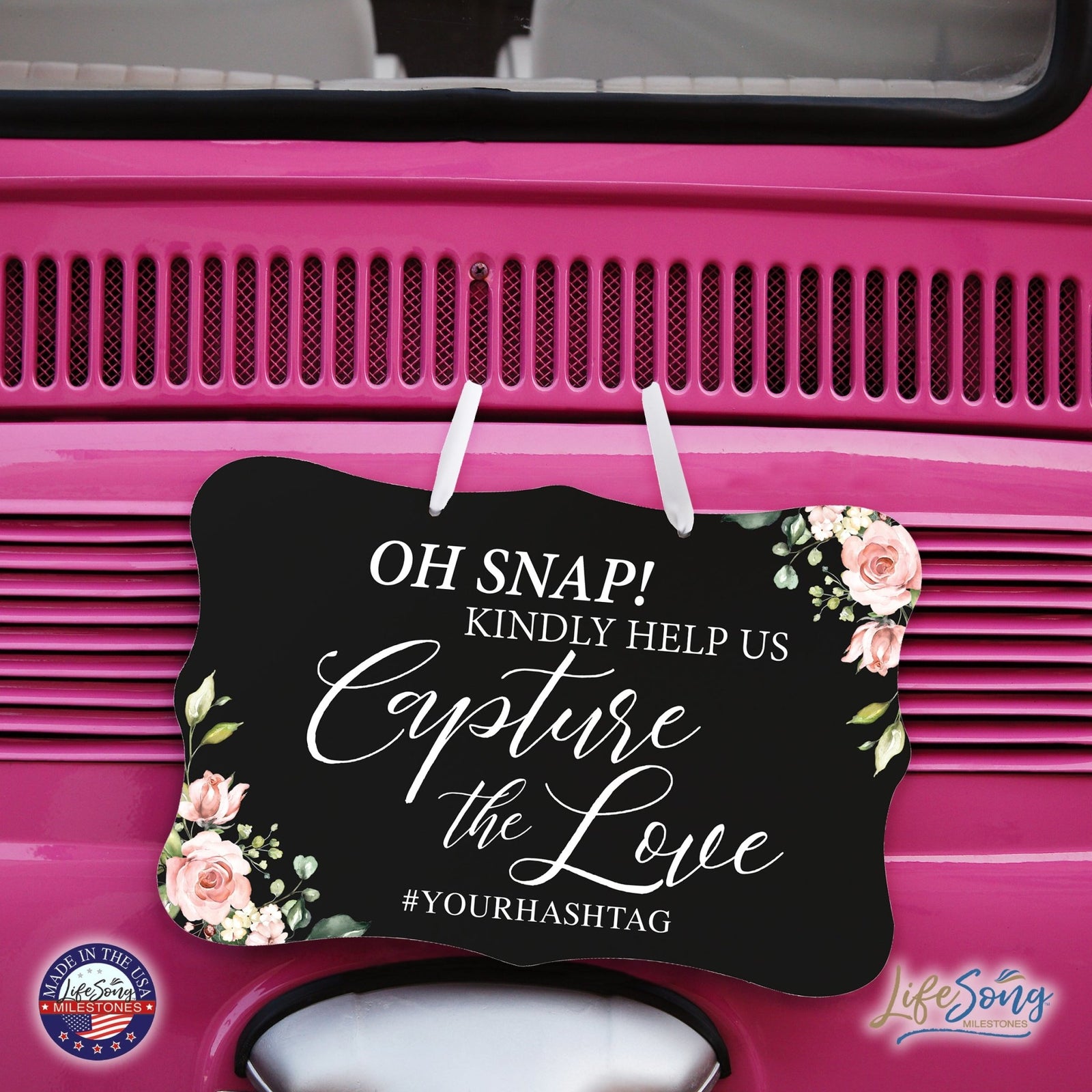 Custom Wedding Wall Hanging Signs For Ceremony And Reception For Couple - Oh, Snap! - LifeSong Milestones