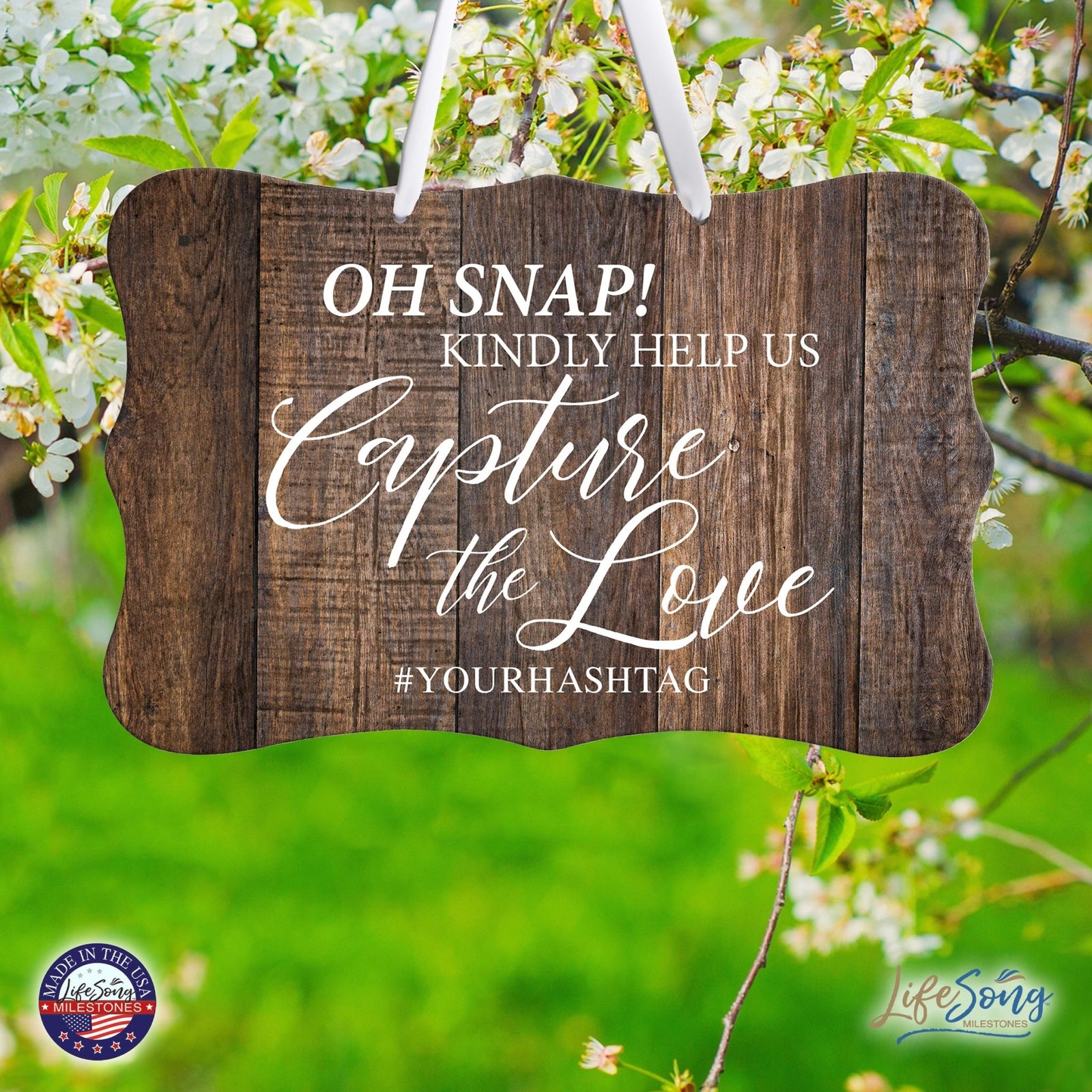 Custom Wedding Wall Hanging Signs For Ceremony And Reception For Couple - Oh, Snap! - LifeSong Milestones