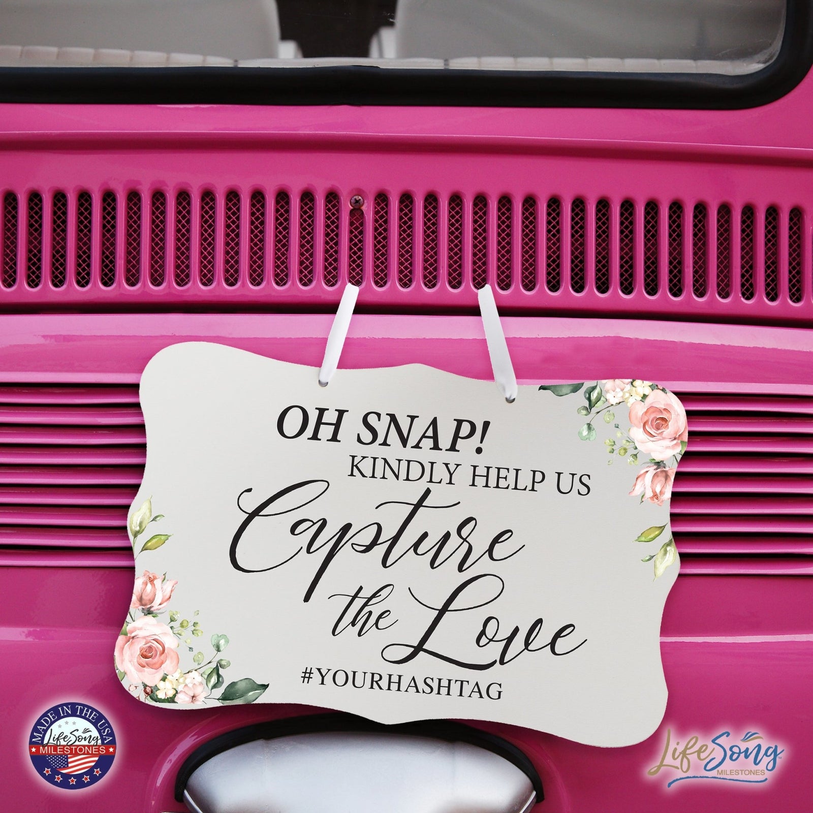 Custom Wedding Wall Hanging Signs For Ceremony And Reception For Couple - Oh, Snap! - LifeSong Milestones