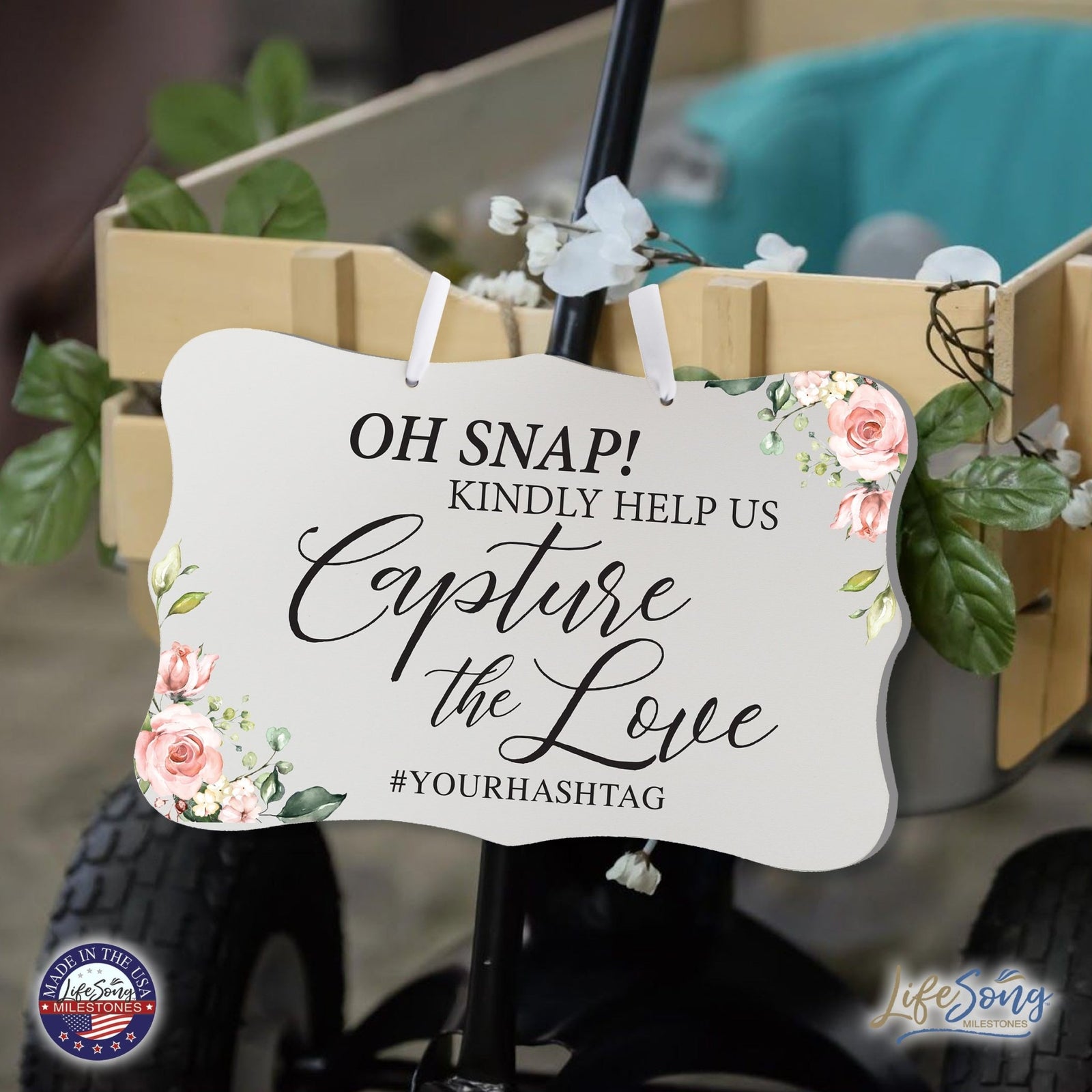 Custom Wedding Wall Hanging Signs For Ceremony And Reception For Couple - Oh, Snap! - LifeSong Milestones