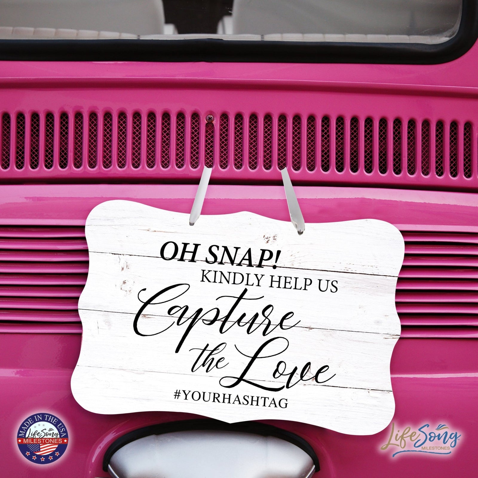 Custom Wedding Wall Hanging Signs For Ceremony And Reception For Couple - Oh, Snap! - LifeSong Milestones