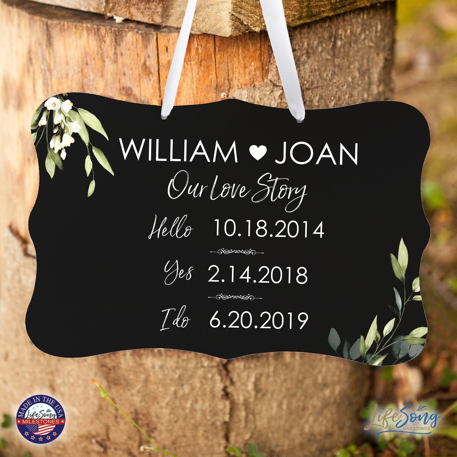 Custom Wedding Wall Hanging Signs For Ceremony And Reception For Couple - Our Love Story - LifeSong Milestones
