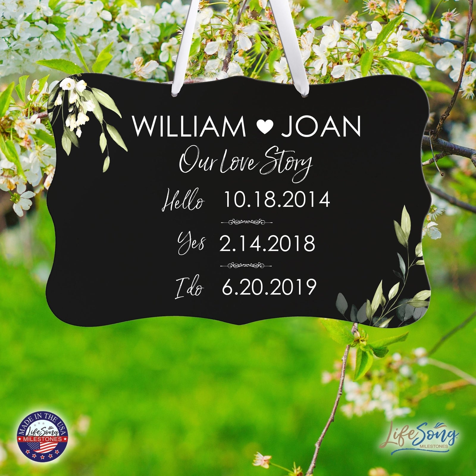 Custom Wedding Wall Hanging Signs For Ceremony And Reception For Couple - Our Love Story - LifeSong Milestones