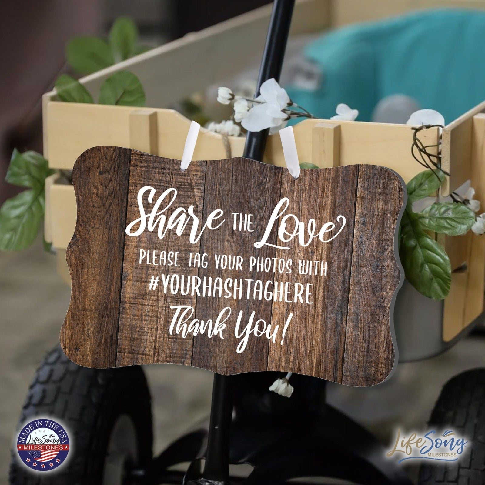 Custom Wedding Wall Hanging Signs For Ceremony And Reception For Couple Share The Love - LifeSong Milestones