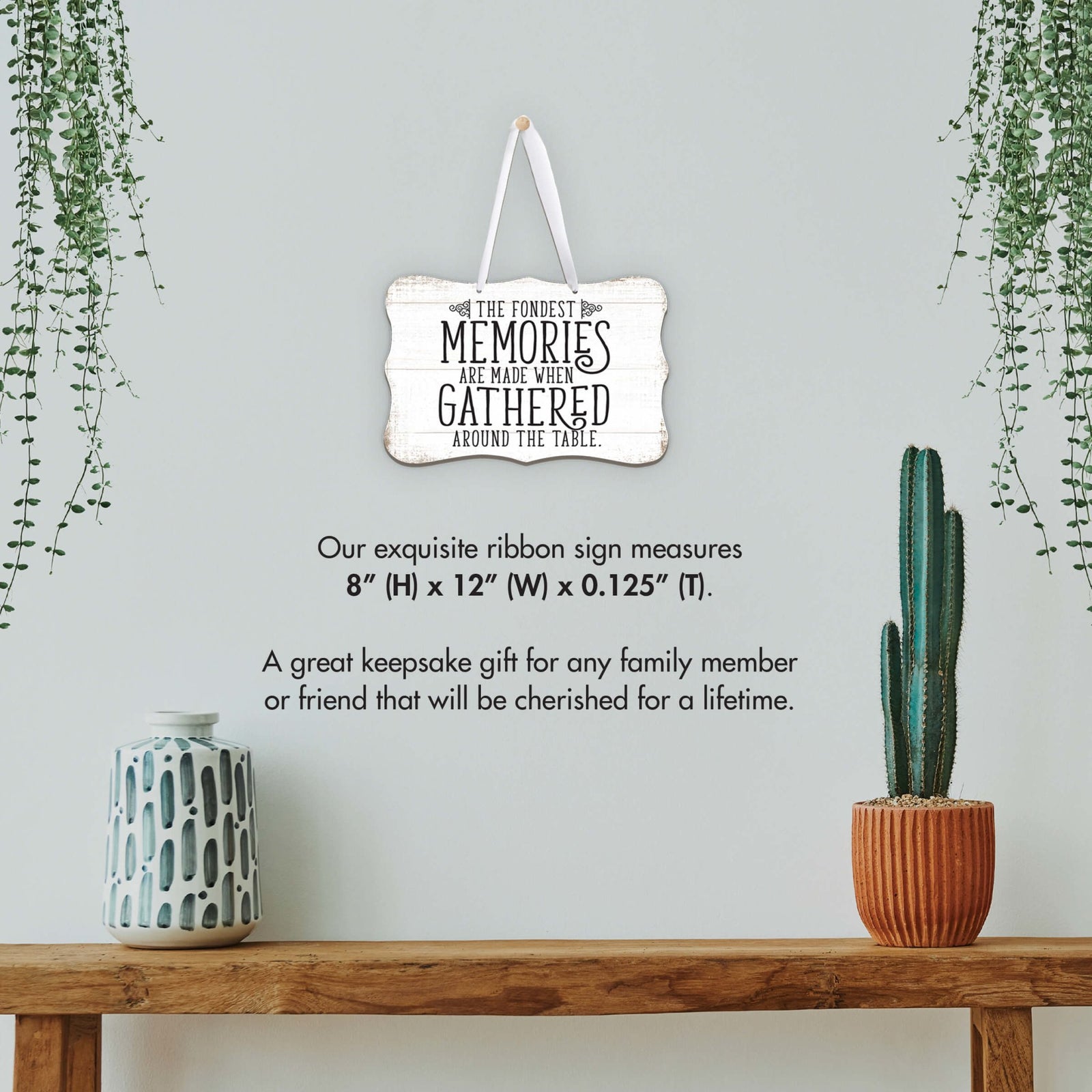 Custom Wood Design Ribbon Wall Signs for The Fondest Memories (Ornament) - LifeSong Milestones