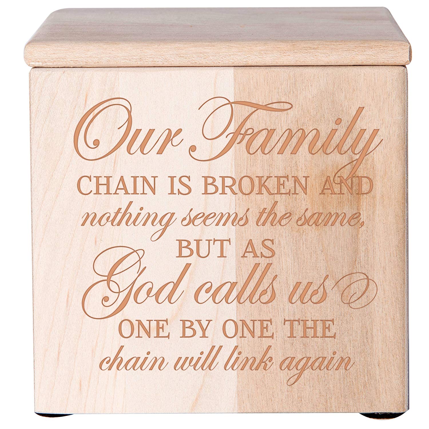 Wooden Memorial Cremation Urn Box of Human Ashes