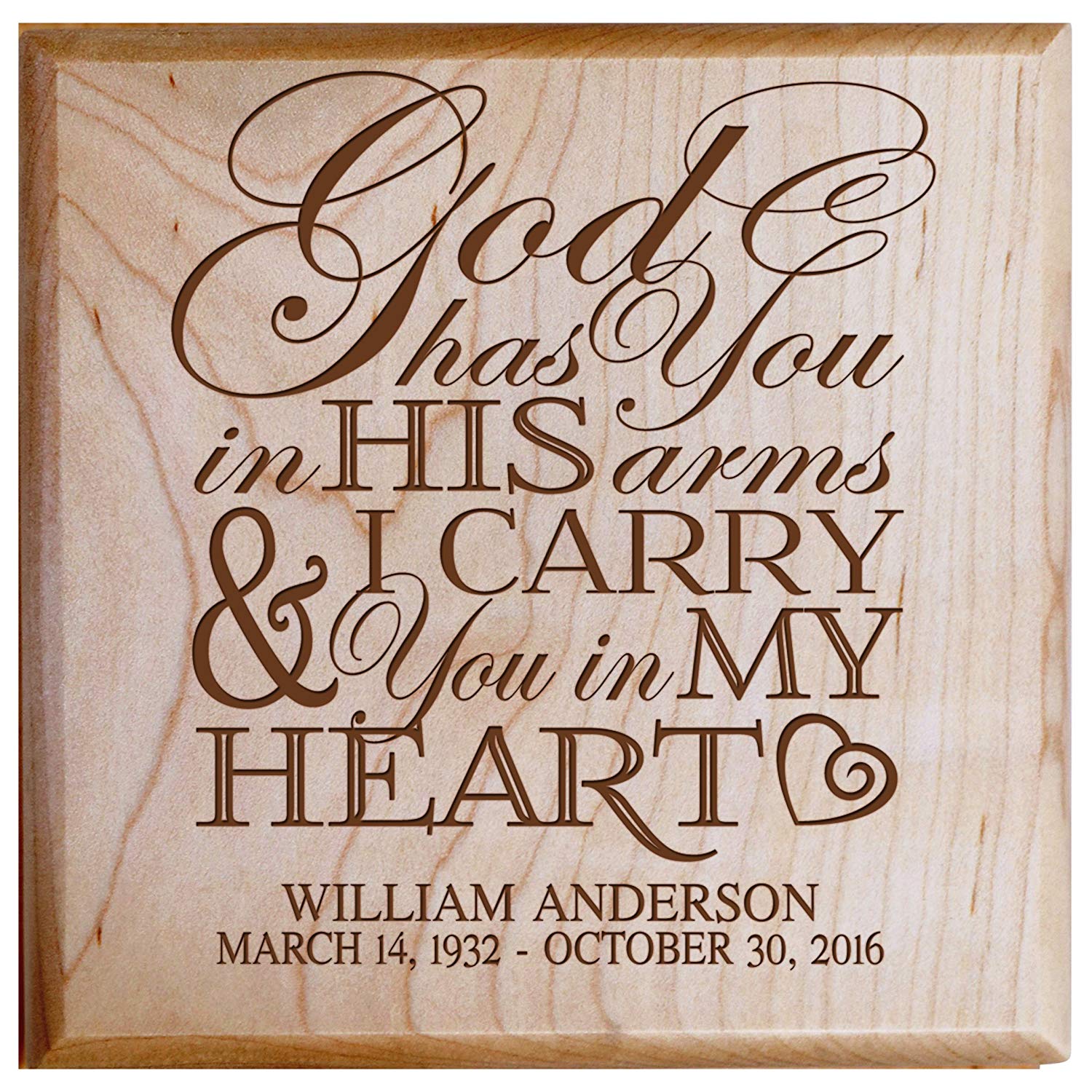 Custom Memorial Wooden Urn Box with Engraving For Ashes
