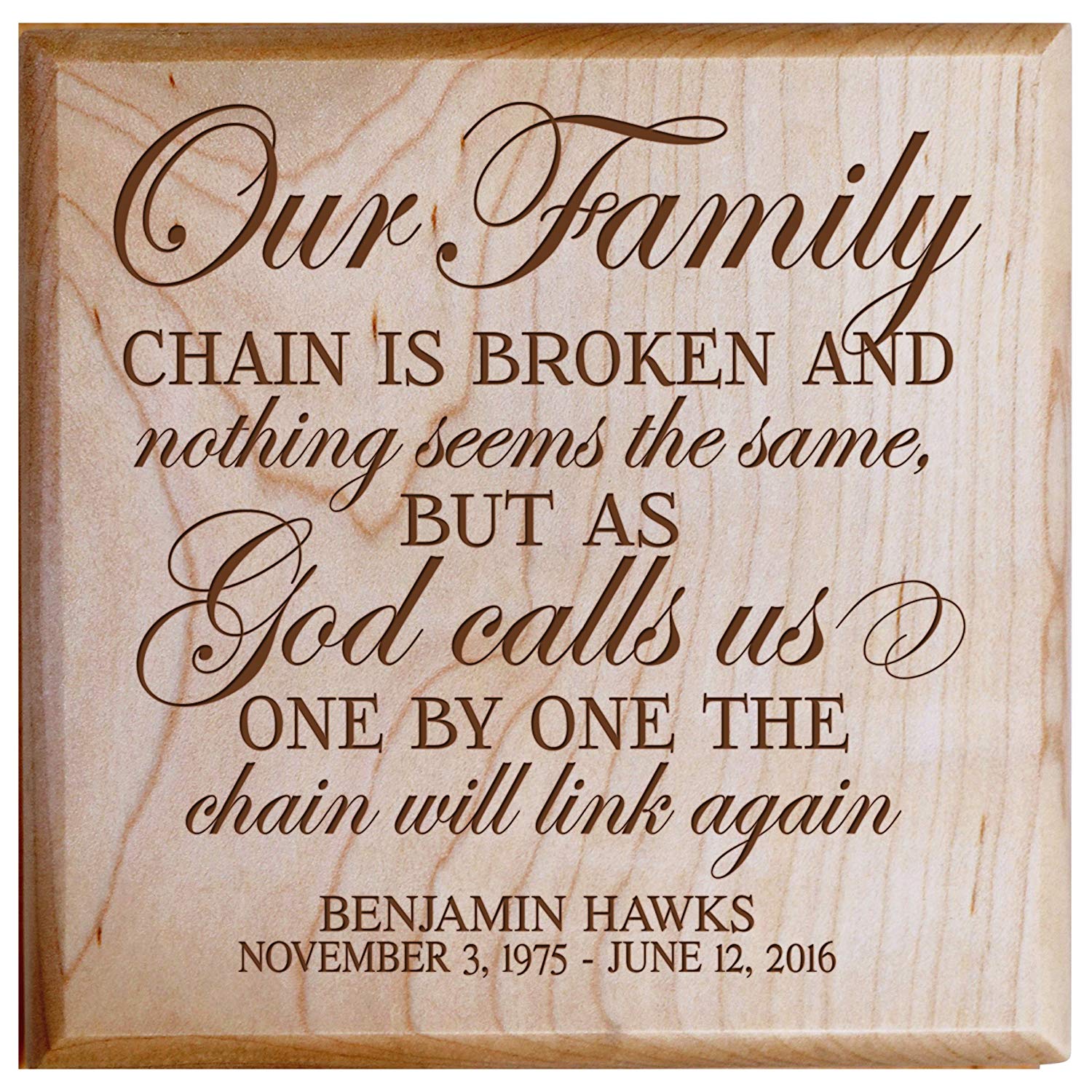 Custom Engraved Funeral Keepsake Urn Box For In Loving Memory