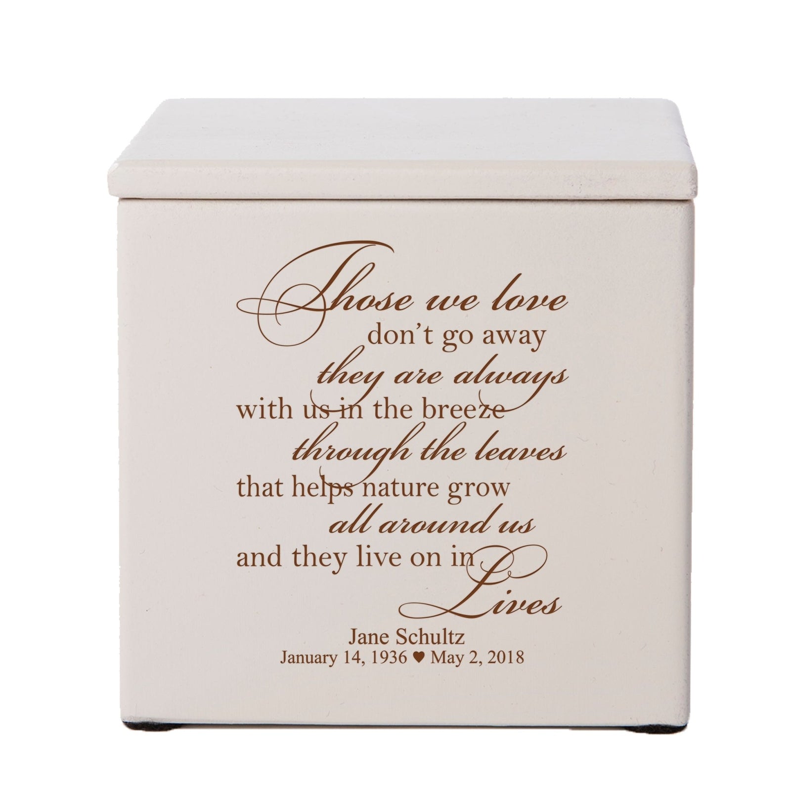 Small Personalized Wooden Keepsake Urn Box for Adults