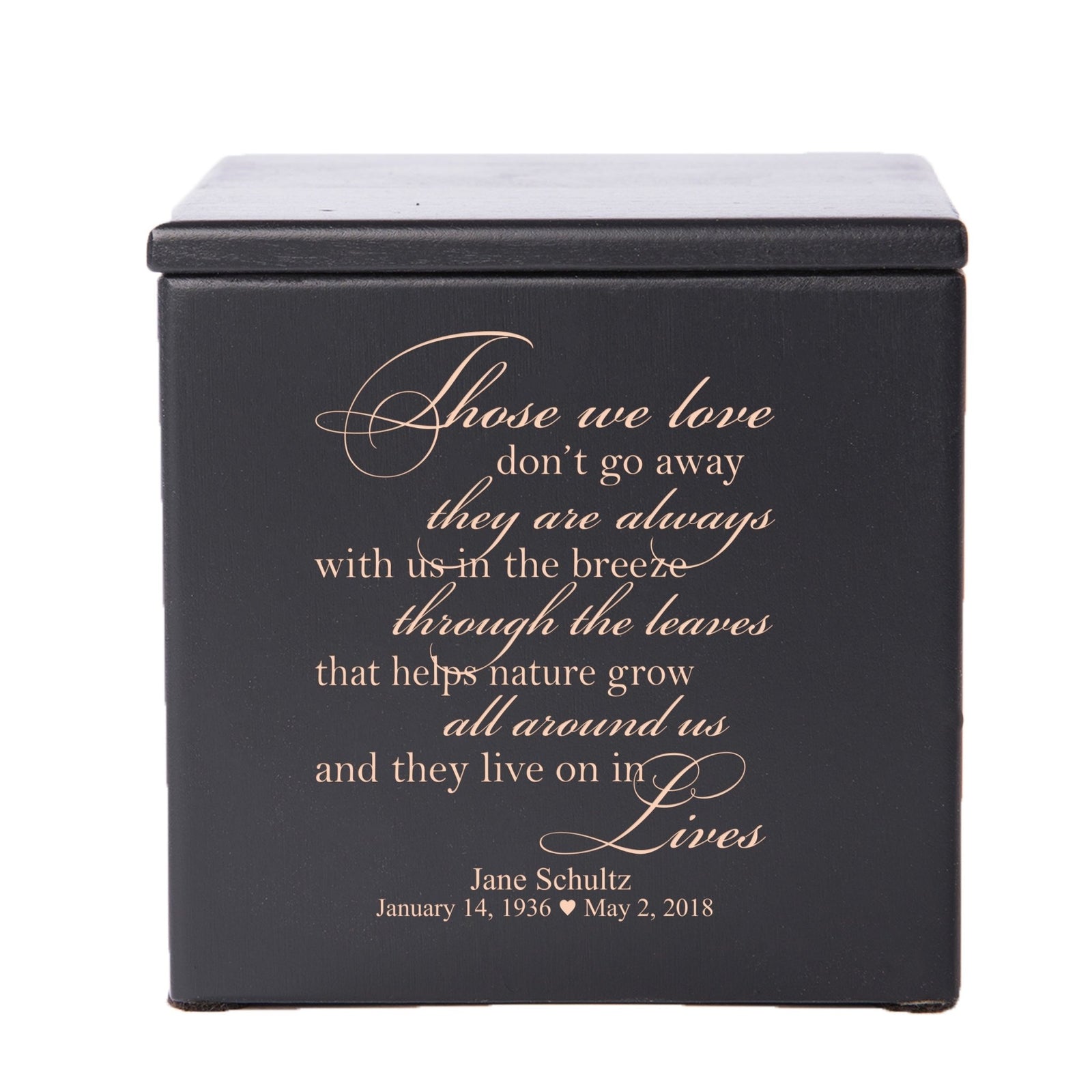 Small Personalized Wooden Keepsake Urn Box for Adults