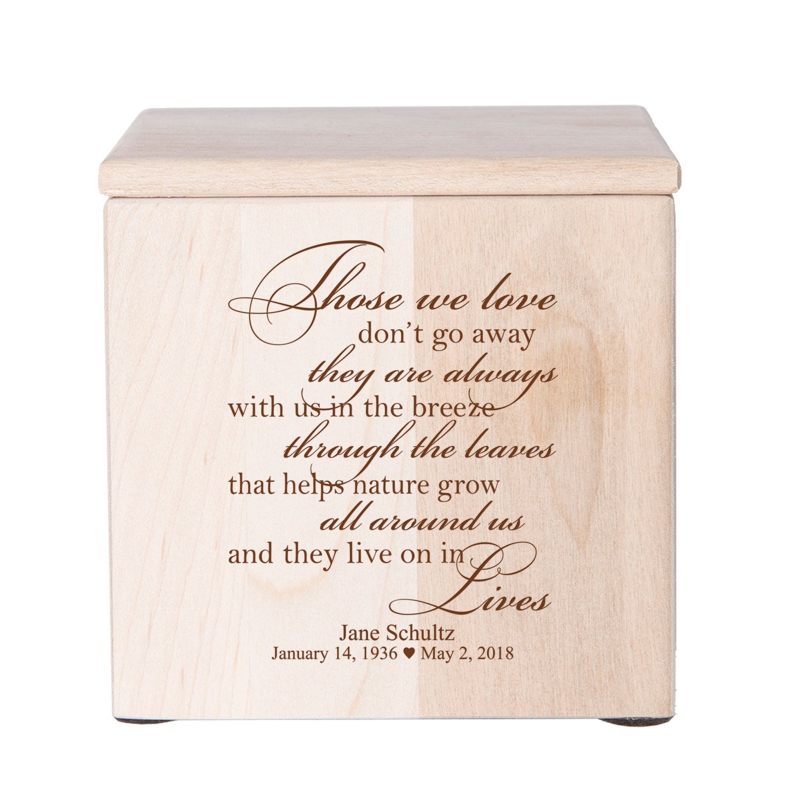 Personalized Memorial Wooden Keepsake Urn for Human Ashes