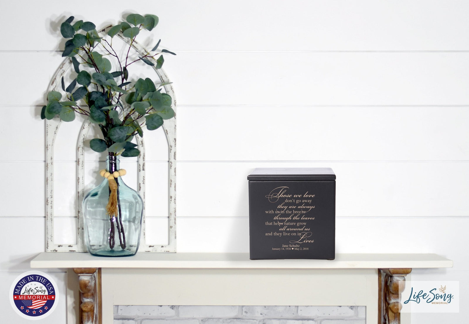 Custom Small Funeral Wooden Cremation Urn Box