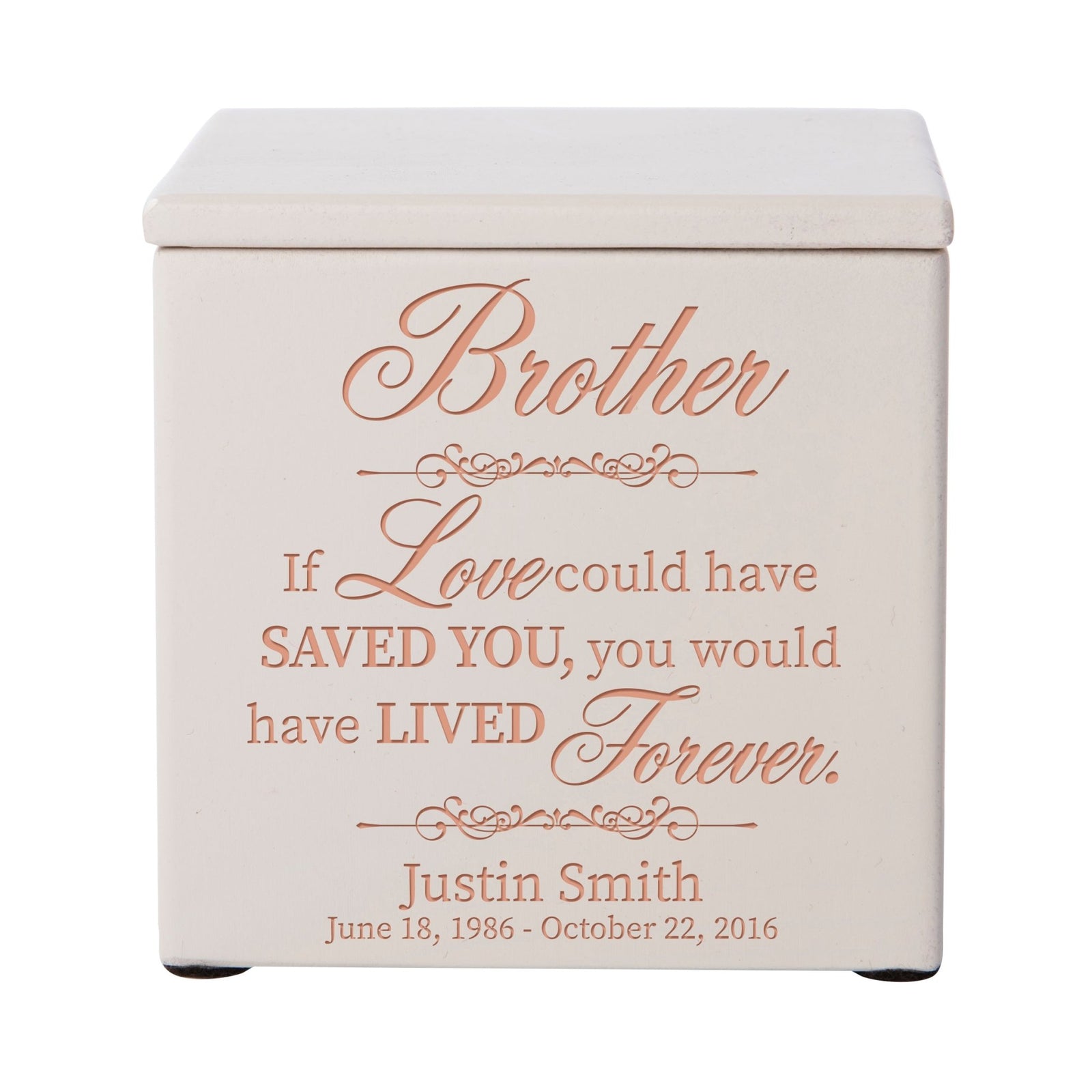 Decorative Memorial Wooden Keepsake Urns Box for Brother