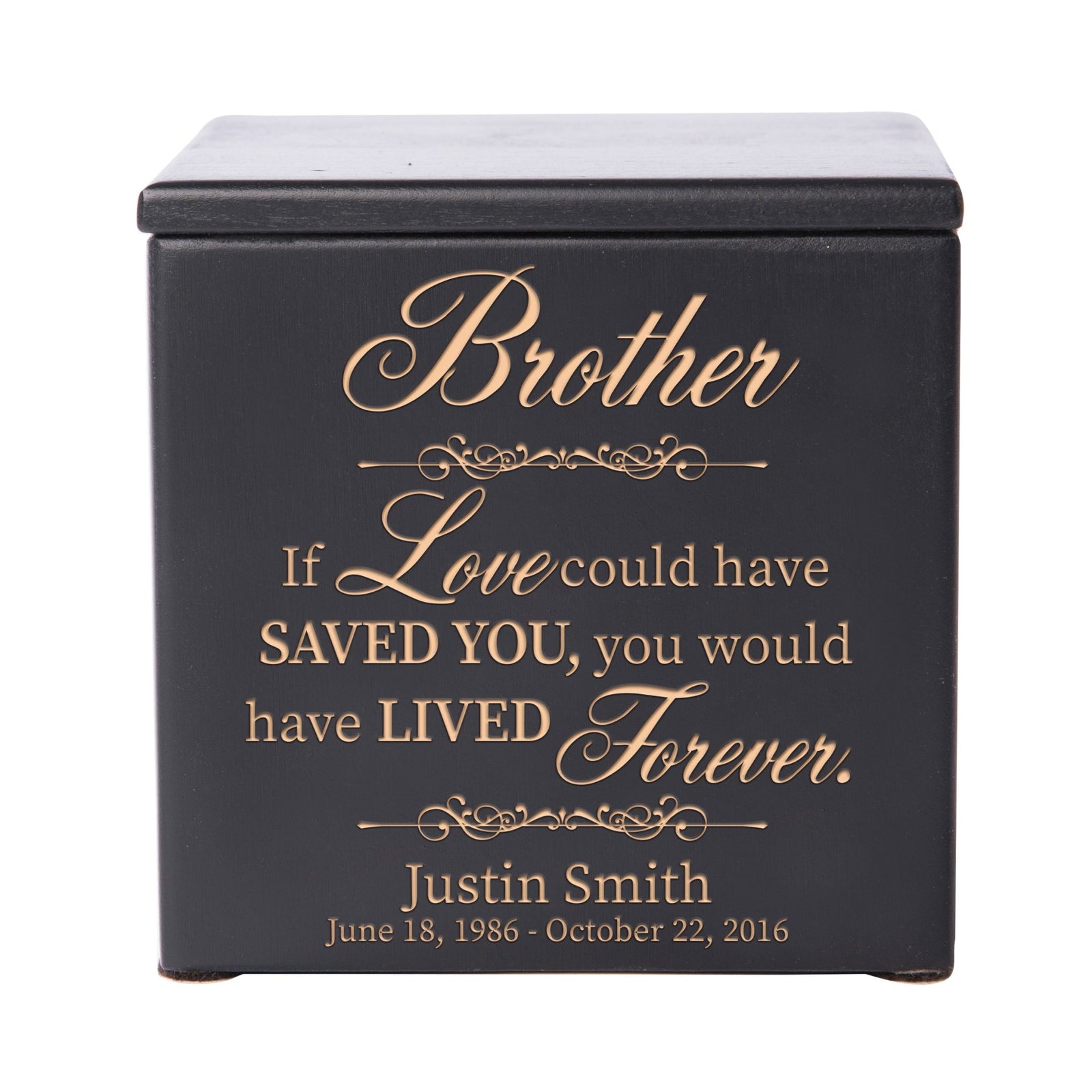 Decorative Memorial Wooden Keepsake Urns Box for Brother