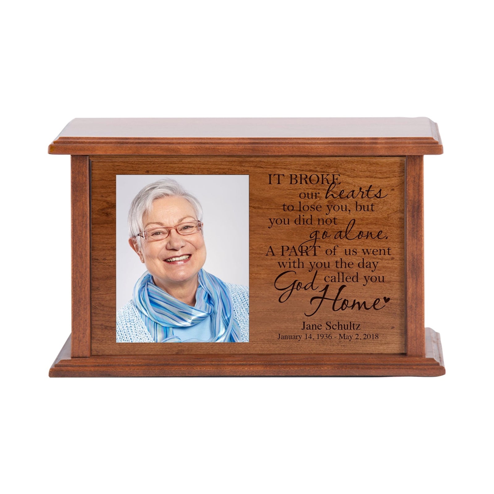 Custom Funeral Engraved Photo Cremation Urn Box Bereavement Gift