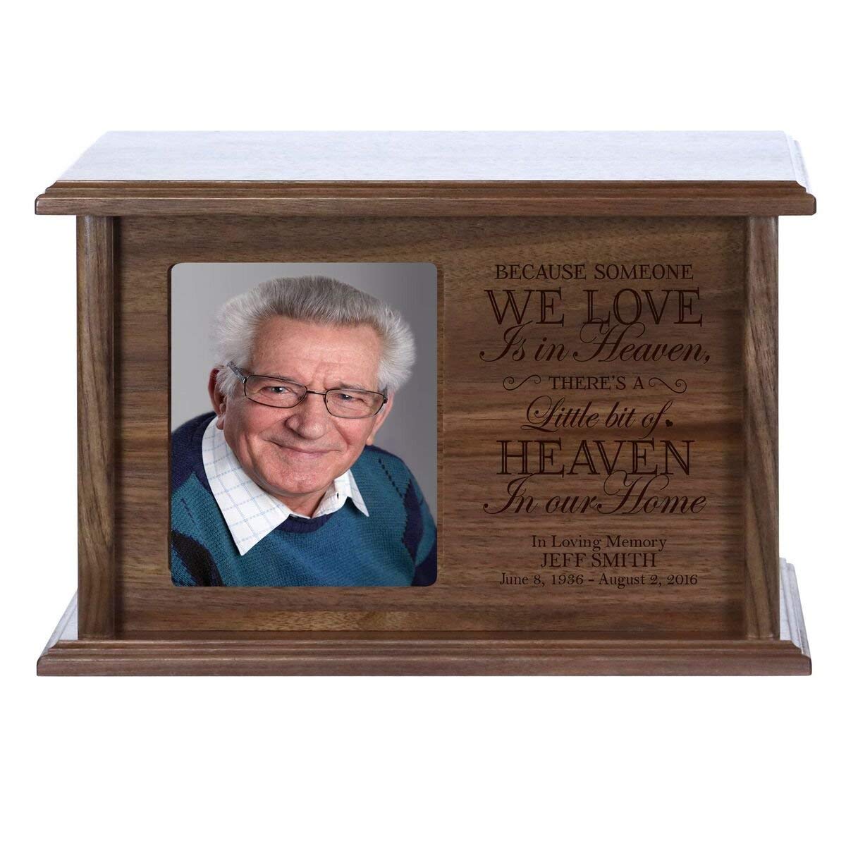 Unique cremation urn box for human ashes