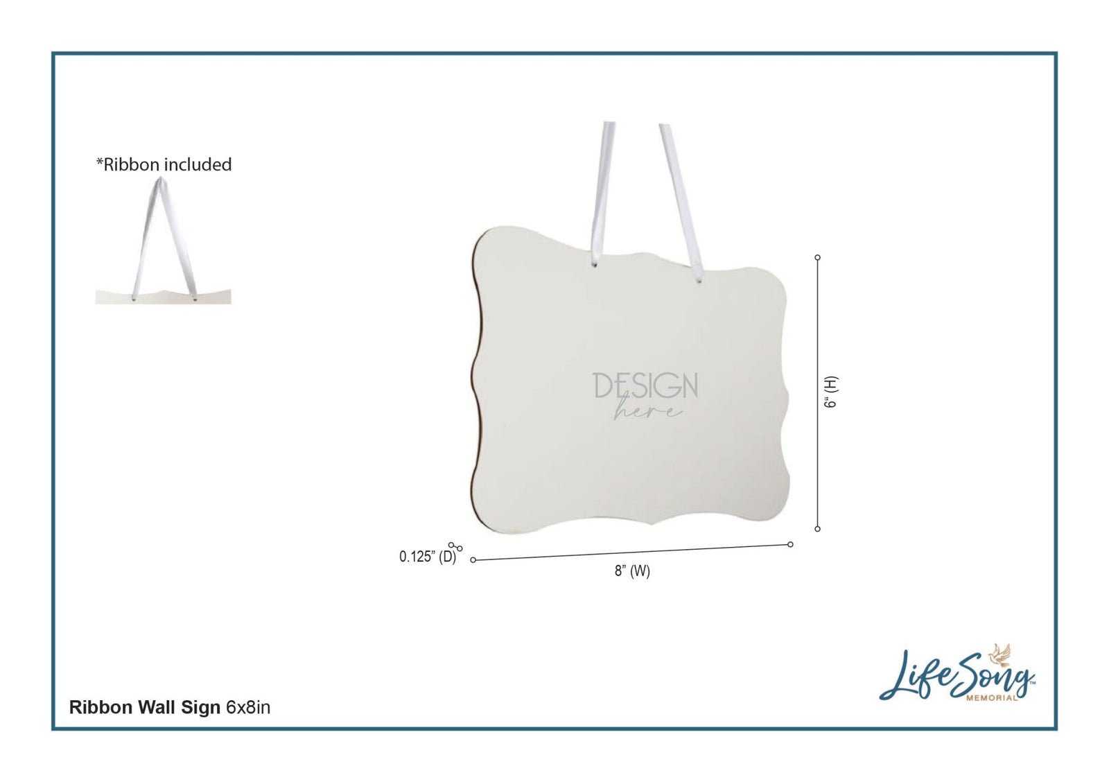 Custom Wooden Memorial 6x8 Ribbon Wall Sign Hanging Decor for Loss of Loved One Those We Love (Black) - LifeSong Milestones