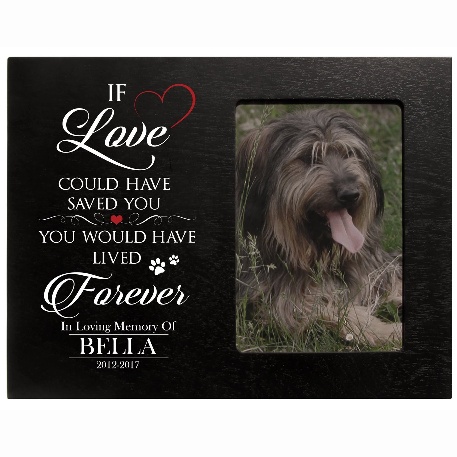 Custom Wooden Memorial 8x10 Picture Frame for Pet Dogs holds 4x6 photo If Love Could - LifeSong Milestones