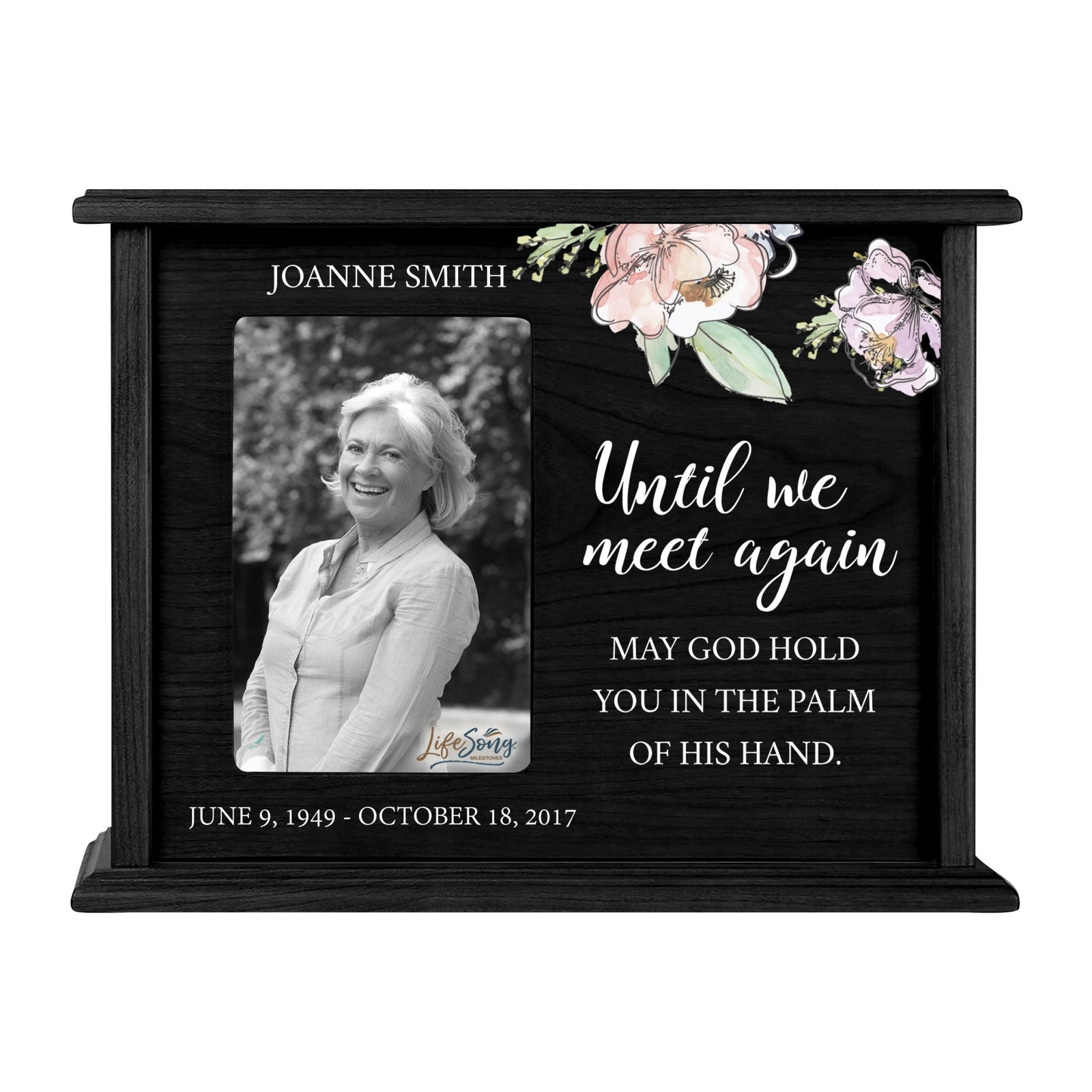 Personalized Engraved Photo Cremation Urn Box Memorial Gift for grandma