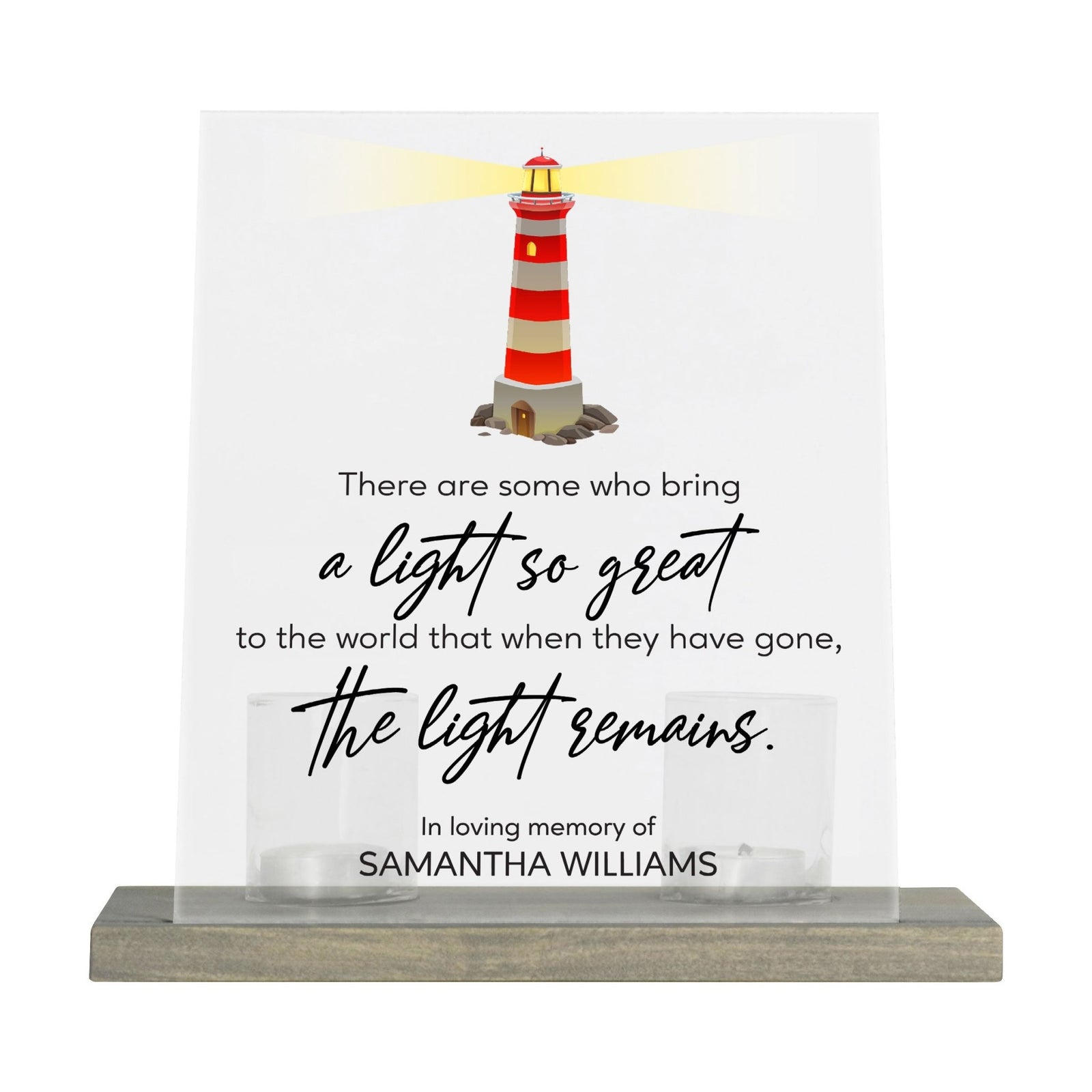 Customized Memorial Frosted Acrylic Tealight Sign With Wooden Base For the Loss Of A Loved One - There Are Some Who Bring The Light - LifeSong Milestones