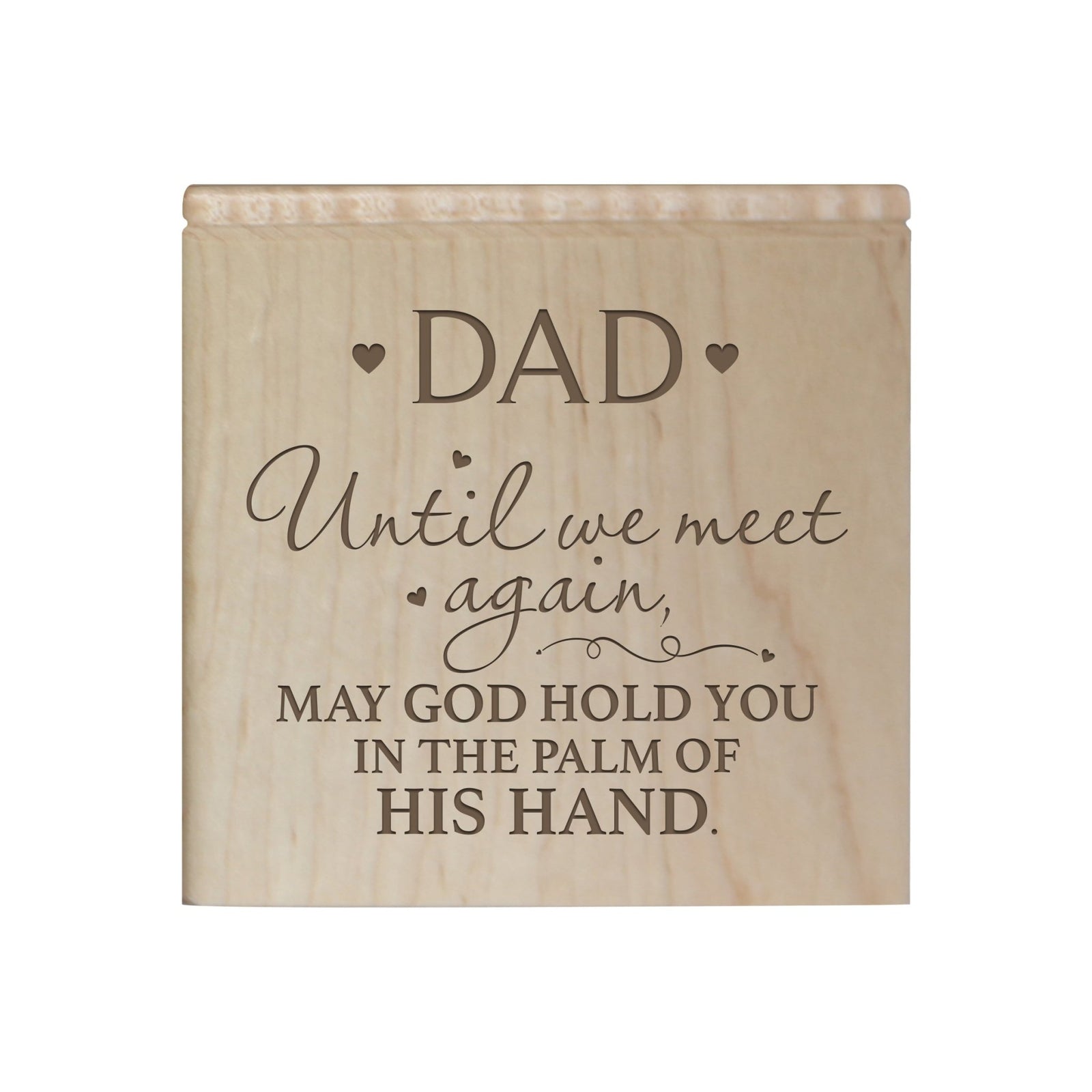 Unique Wooden Memorial Keepsake Urn Box for Dad's Ashes