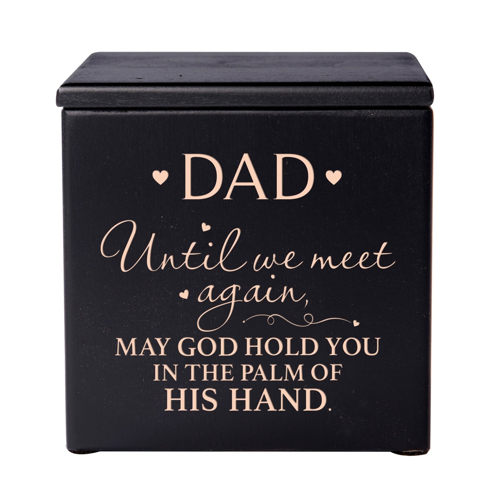 Unique Wooden Small Memorial Keepsake Urn Box for Dad's Ashes