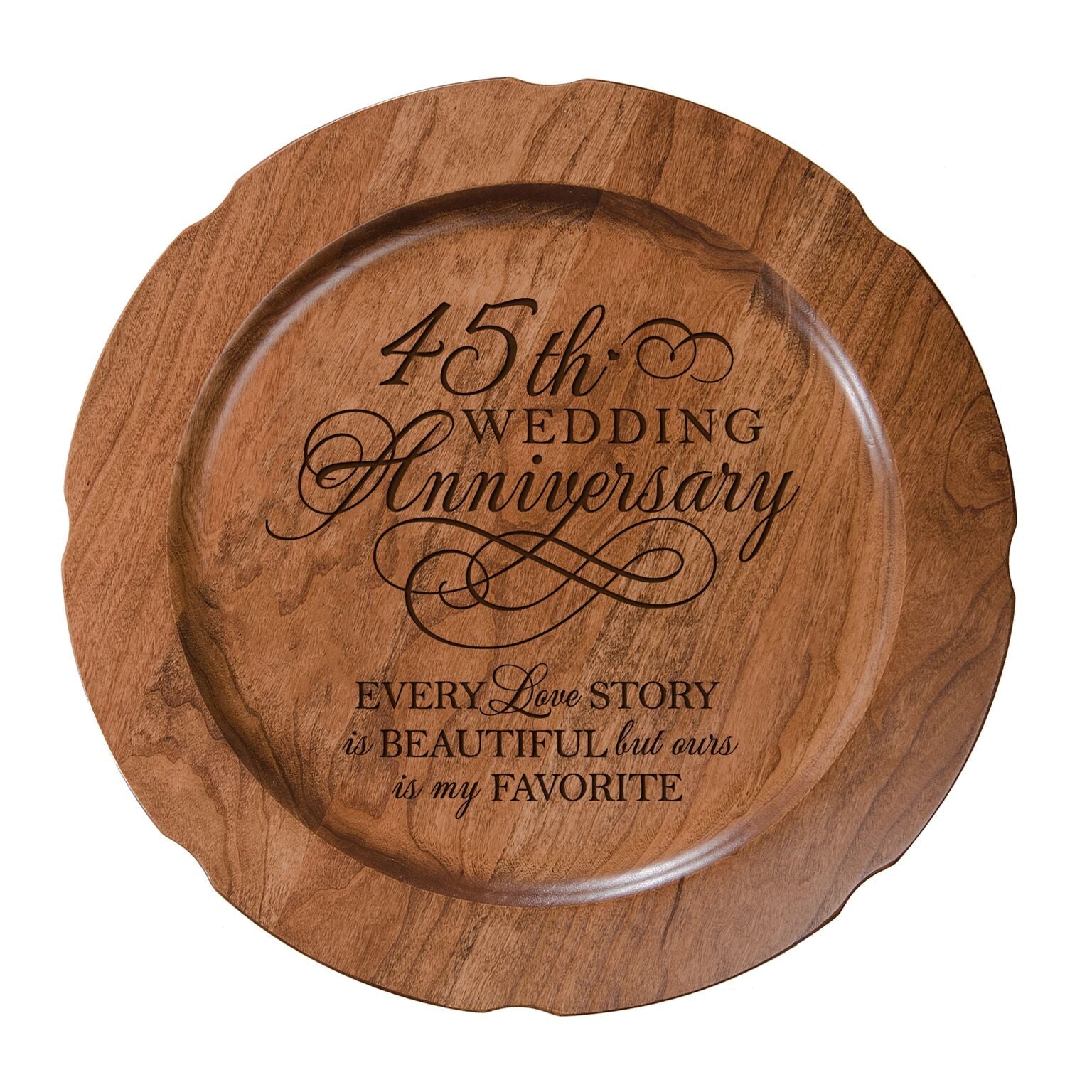 Decorative 45th Wedding Anniversary Plate - Gift for Mr and Mrs - LifeSong Milestones