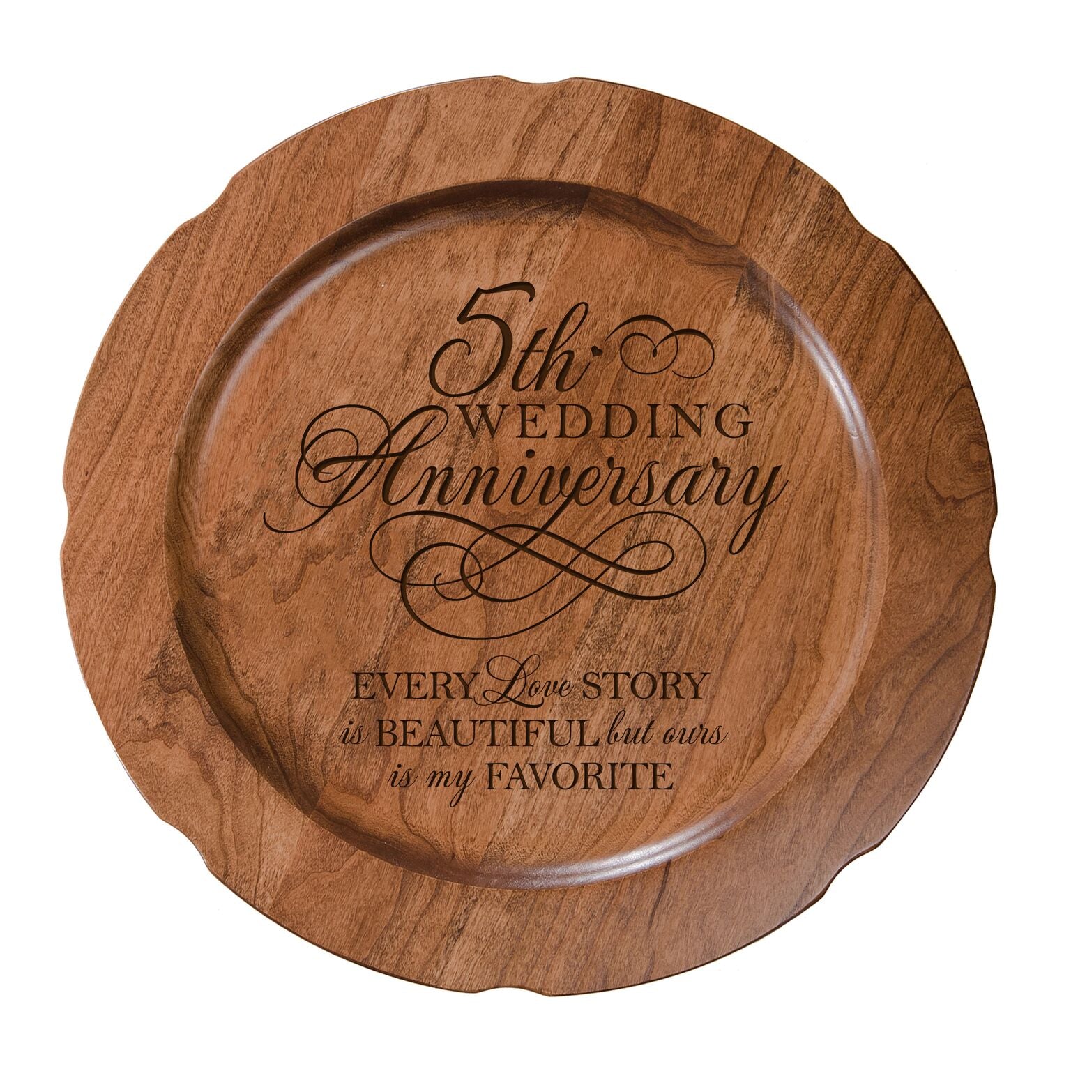 Decorative 5th Wedding Anniversary Plate - Gift for Mr and Mrs - LifeSong Milestones