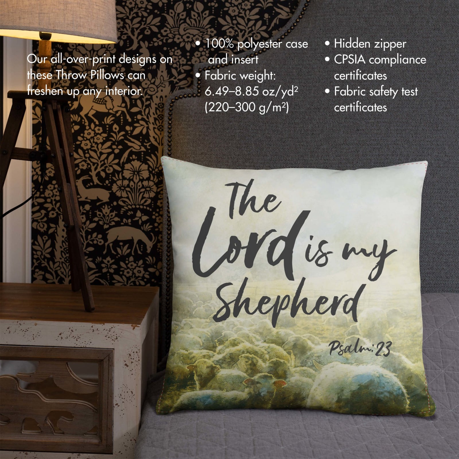 Decorative Throw Pillow for Home Decor – The Lord Is My Shepherd - LifeSong Milestones