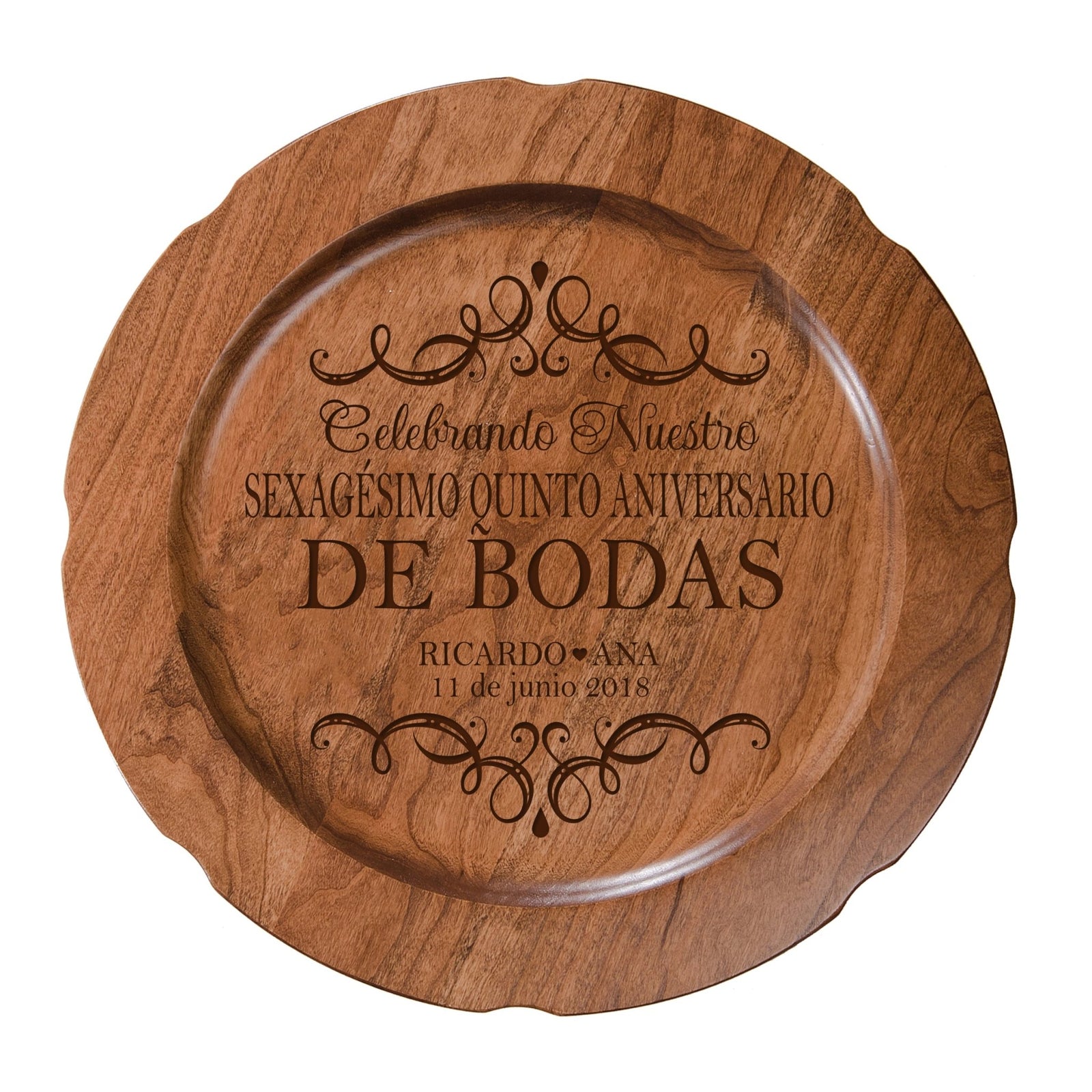 Decorativo Personalizado 65 Placa Aniversario - Sesenta y cinco años - LifeSong Milestones