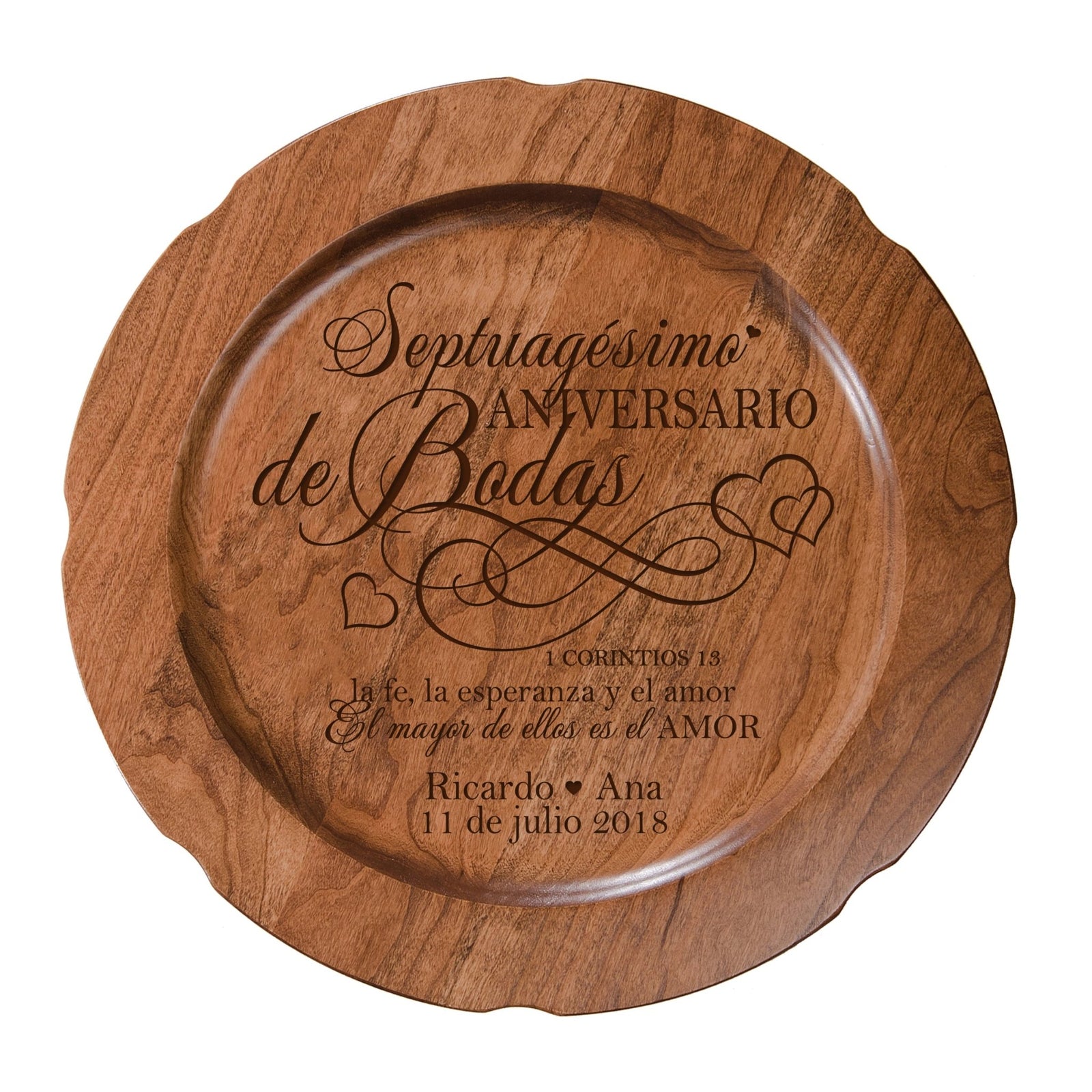 Decorativo Personalizado 70 Placa Aniversario - Setenta años - LifeSong Milestones