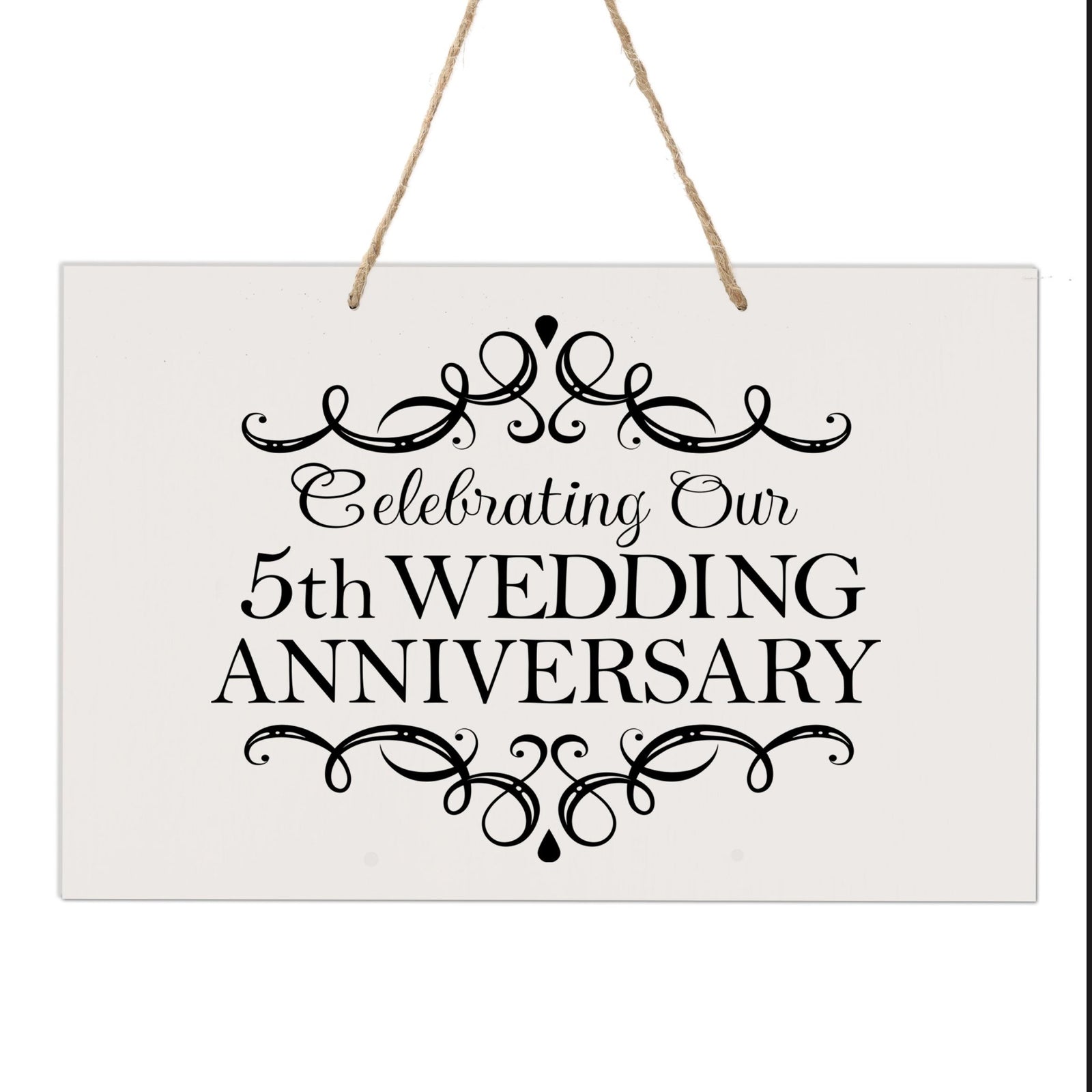LifeSong Milestones Anniversary Rope Sign Home Decor for Couples