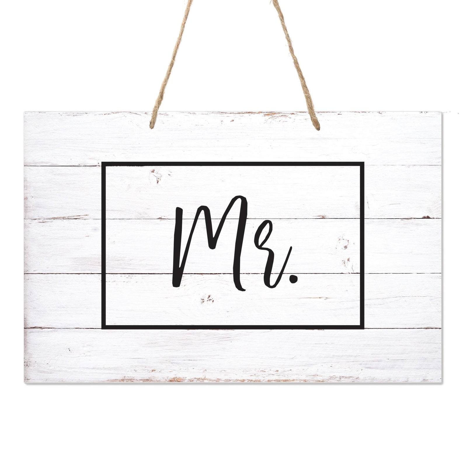 Digitally Printed Hanging Mr and Mrs Wedding Chair Sign 12” x 8” - Border - LifeSong Milestones