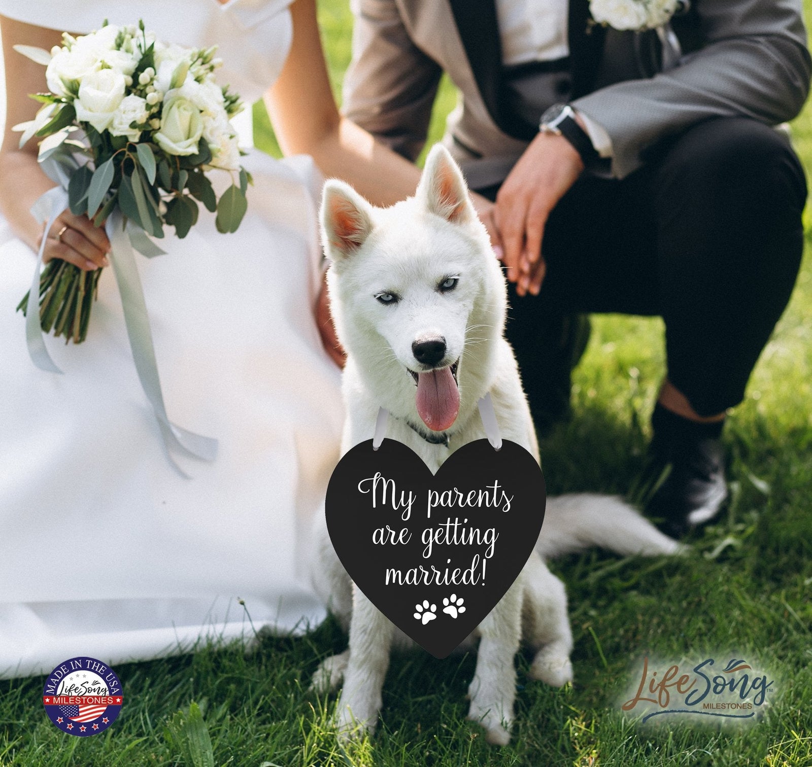 Digitally Printed Wedding Pet Heart Signs - My Parent’s Paws - LifeSong Milestones