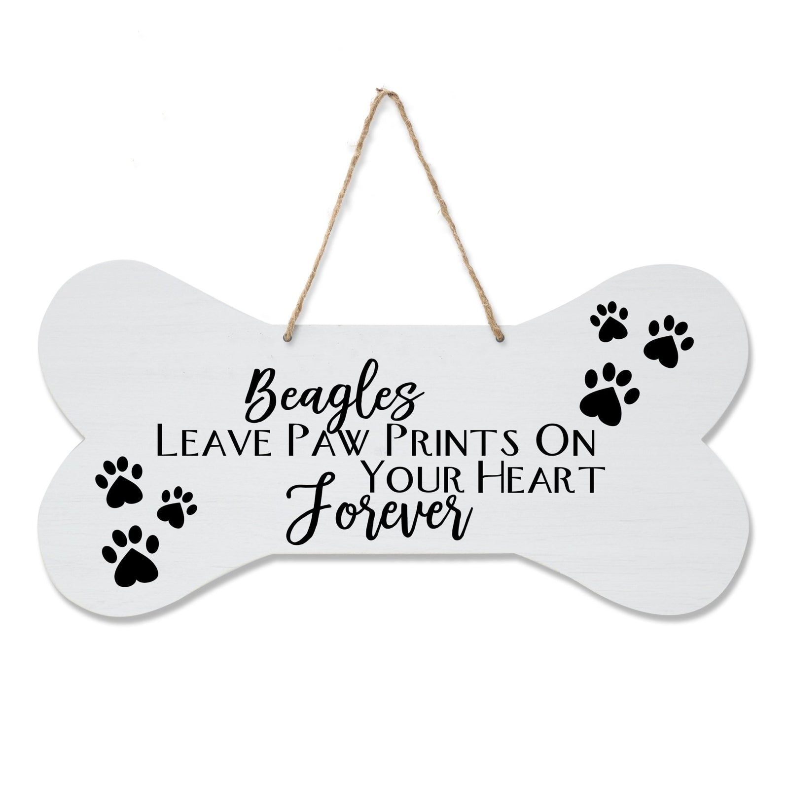 Dog Bone Rope Wall Sign - Beagle - LifeSong Milestones
