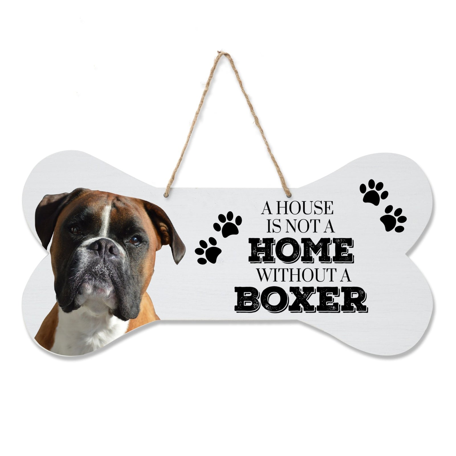 Dog Bone Rope Wall Sign - Boxer - LifeSong Milestones