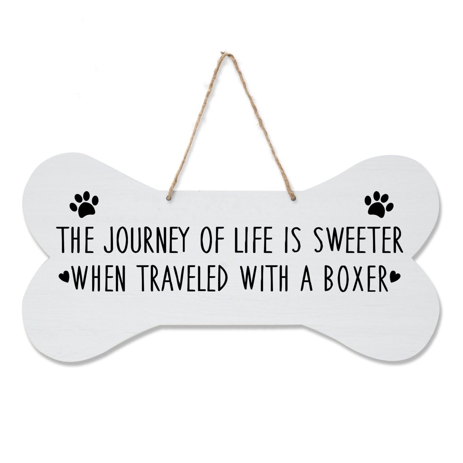 Dog Bone Rope Wall Sign - Boxer - LifeSong Milestones
