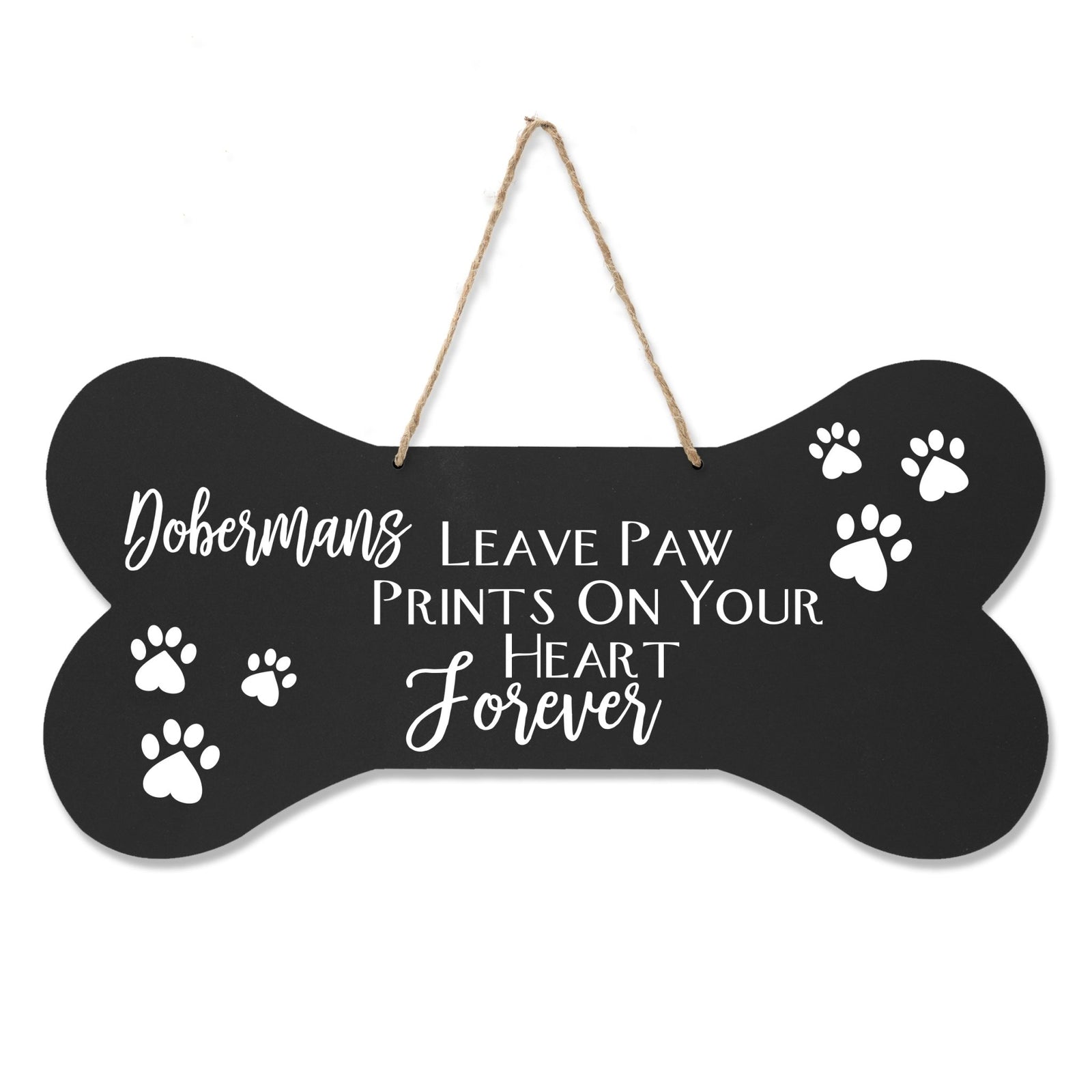 Dog Bone Rope Wall Sign - Doberman - LifeSong Milestones