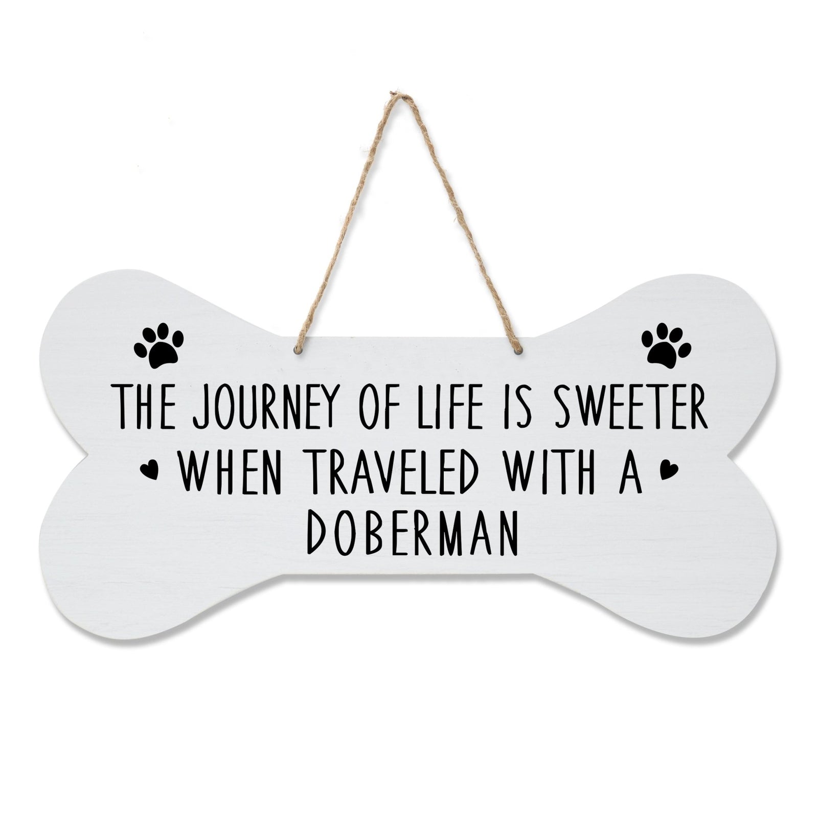 Dog Bone Rope Wall Sign - Doberman - LifeSong Milestones