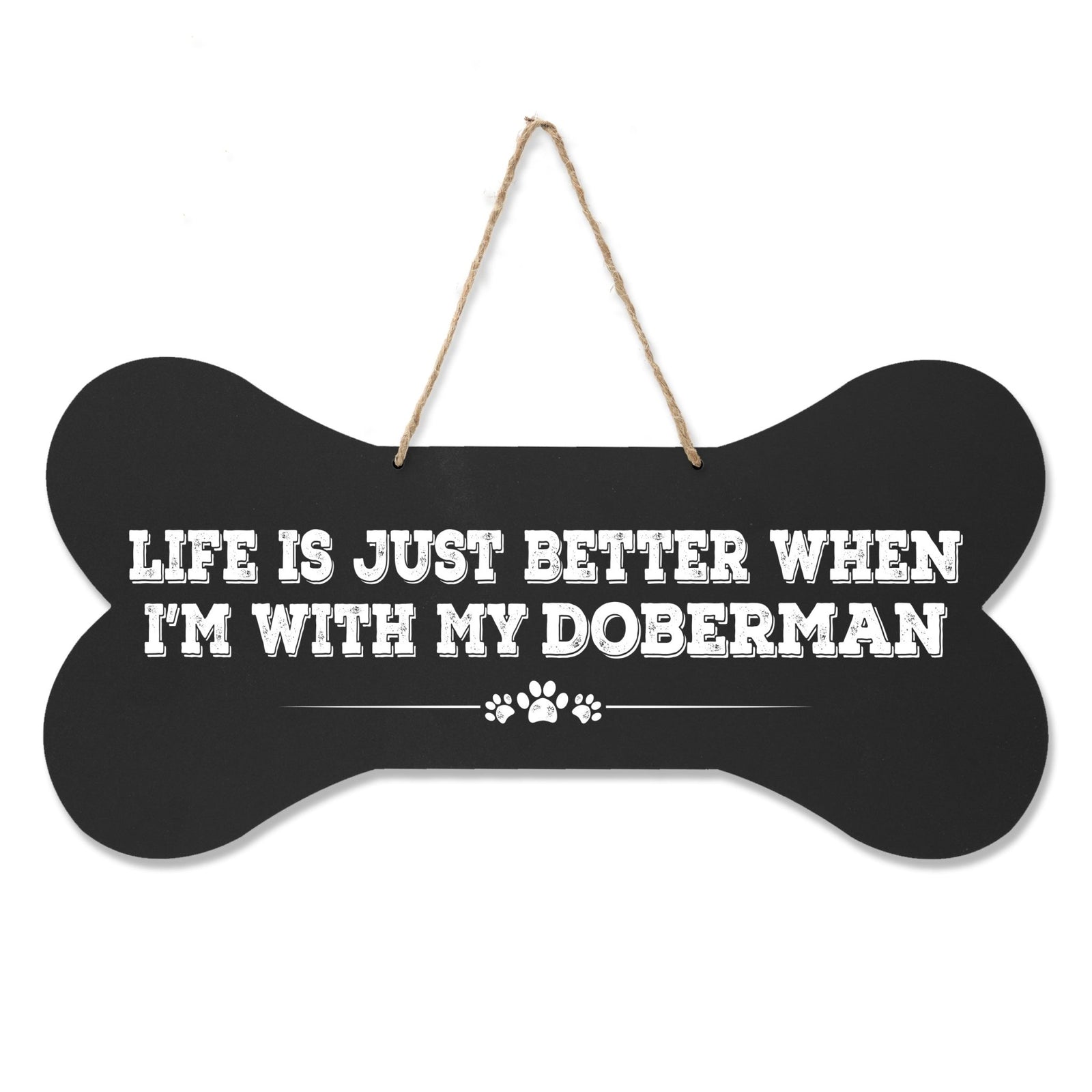 Dog Bone Rope Wall Sign - Doberman - LifeSong Milestones