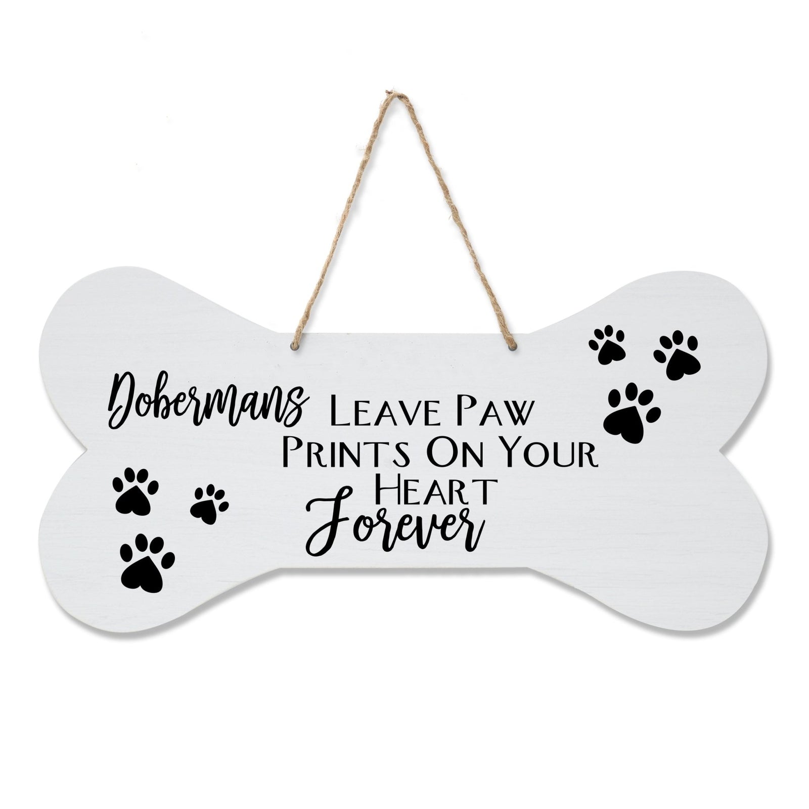 Dog Bone Rope Wall Sign - Doberman - LifeSong Milestones