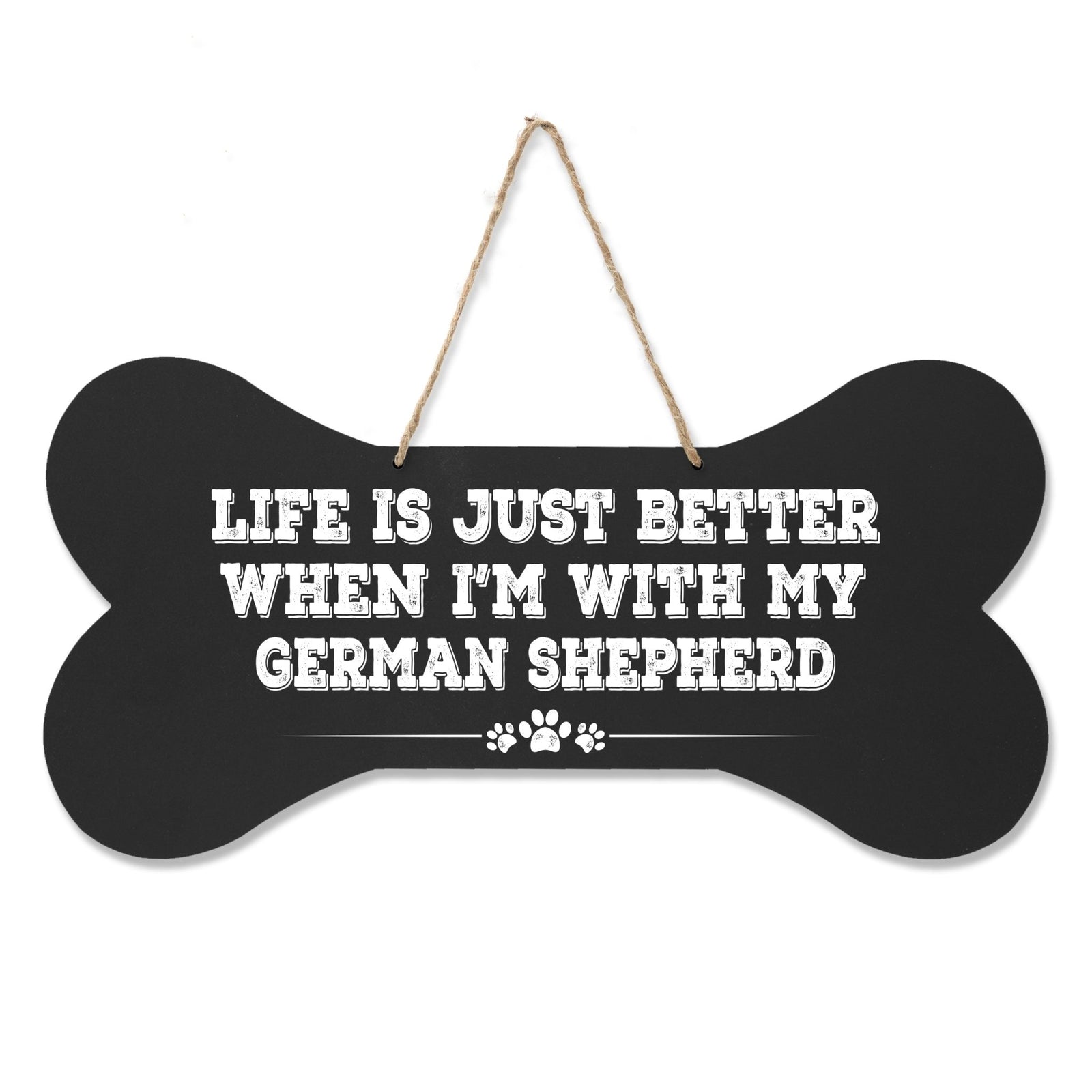 Dog Bone Rope Wall Sign - German Shepherd - LifeSong Milestones
