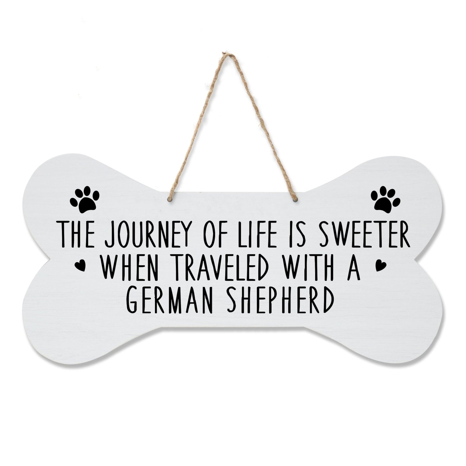 Dog Bone Rope Wall Sign - German Shepherd - LifeSong Milestones