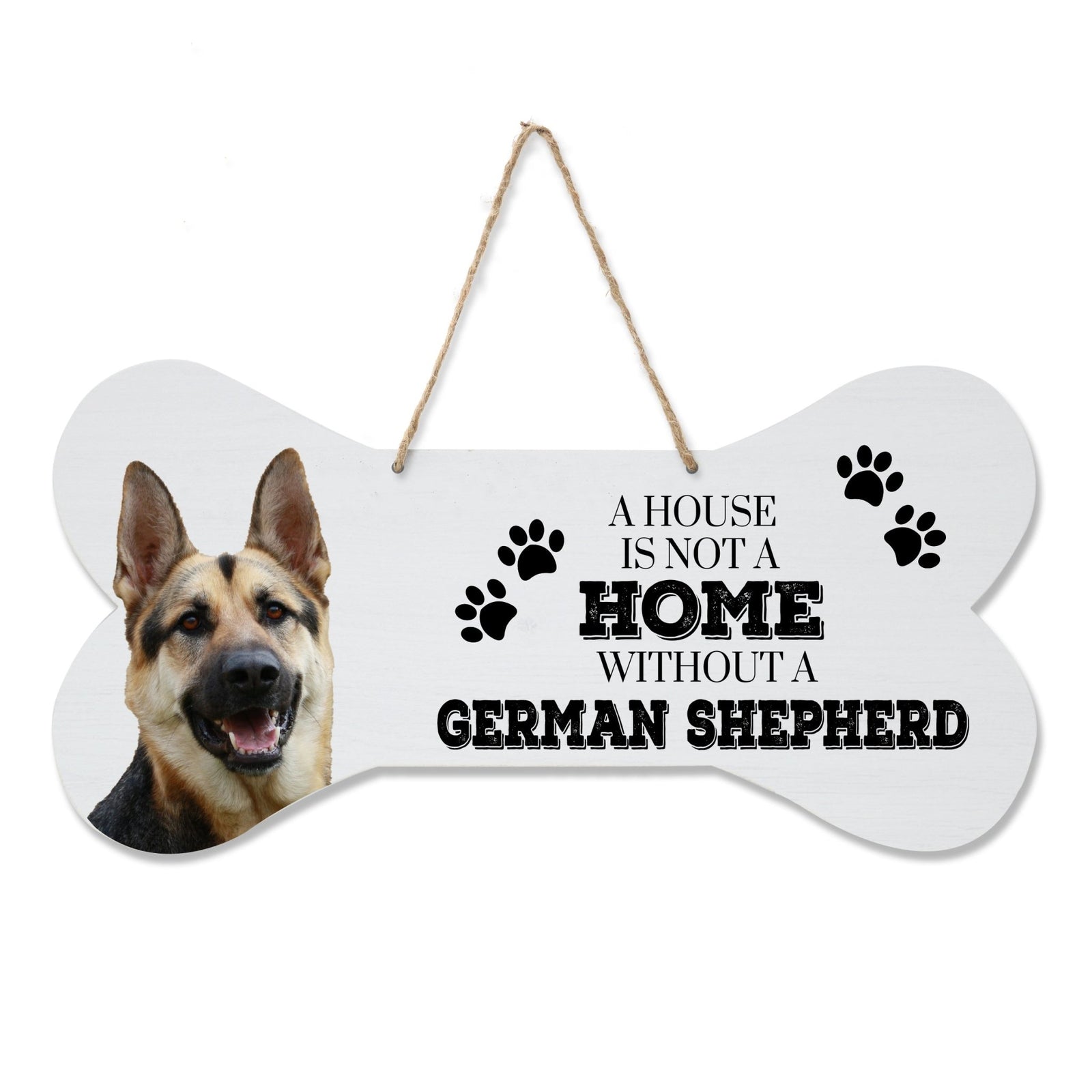 Dog Bone Rope Wall Sign - German Shepherd - LifeSong Milestones