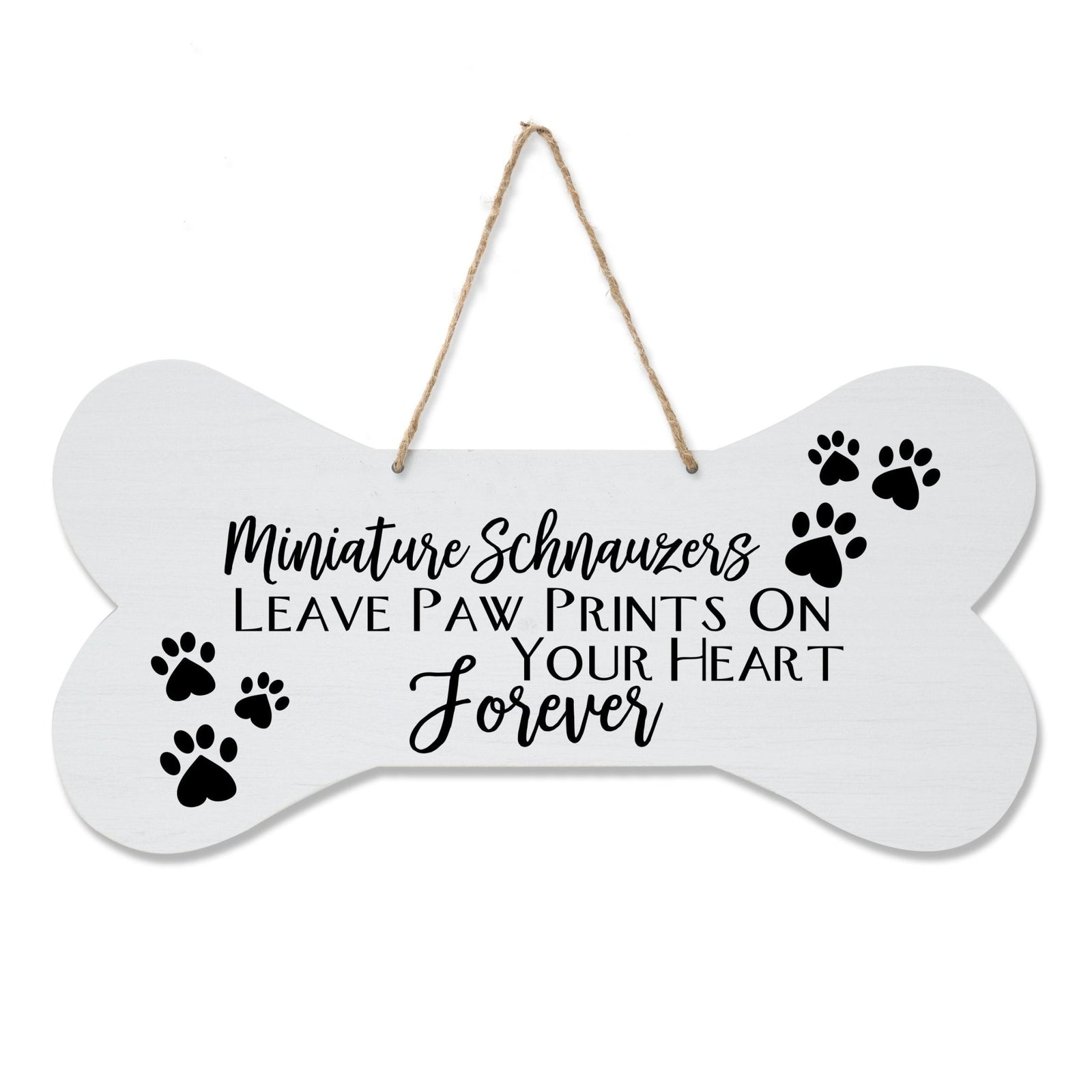 Dog Bone Rope Wall Sign - Miniature Schnauzers - LifeSong Milestones