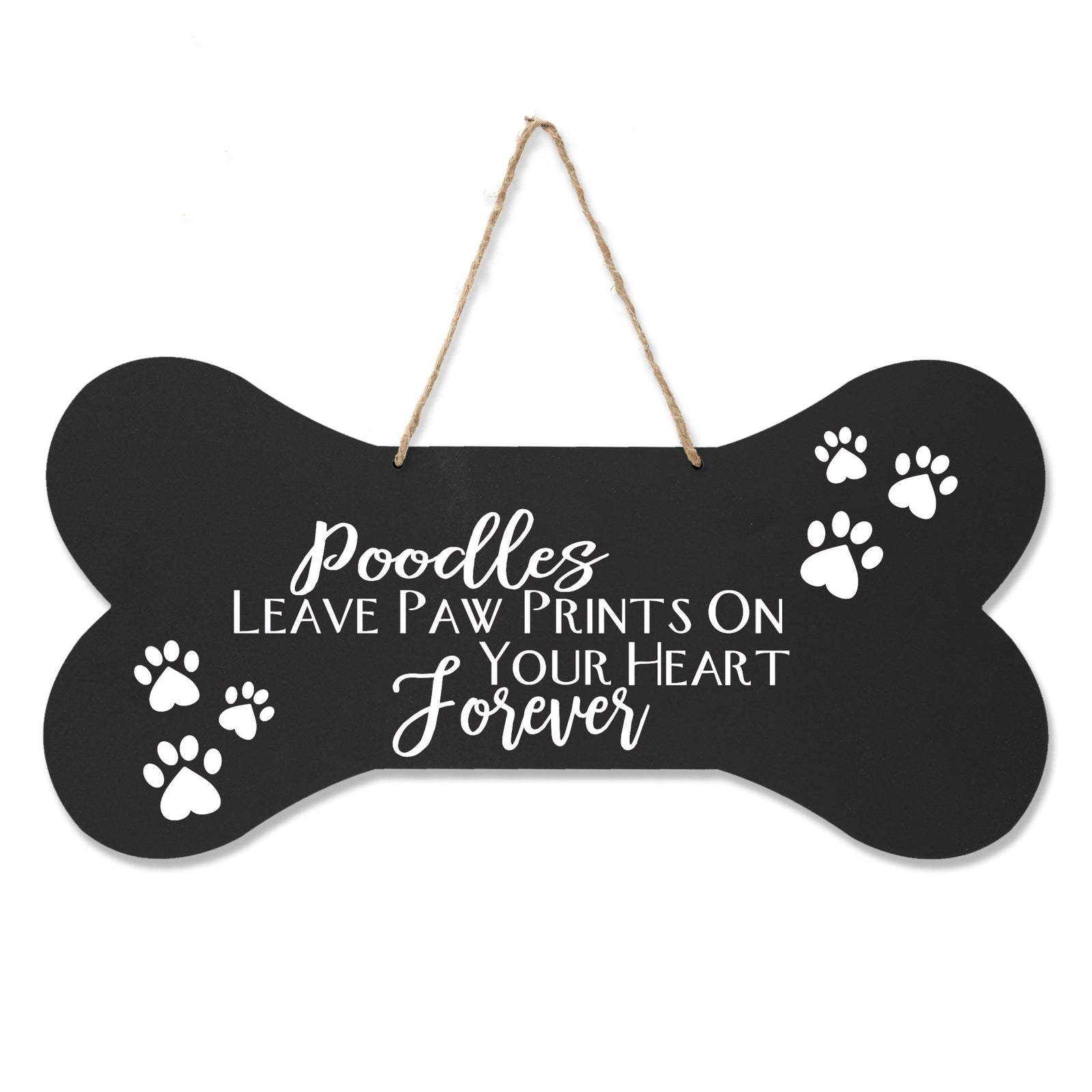 Dog Bone Rope Wall Sign - Poodle - LifeSong Milestones