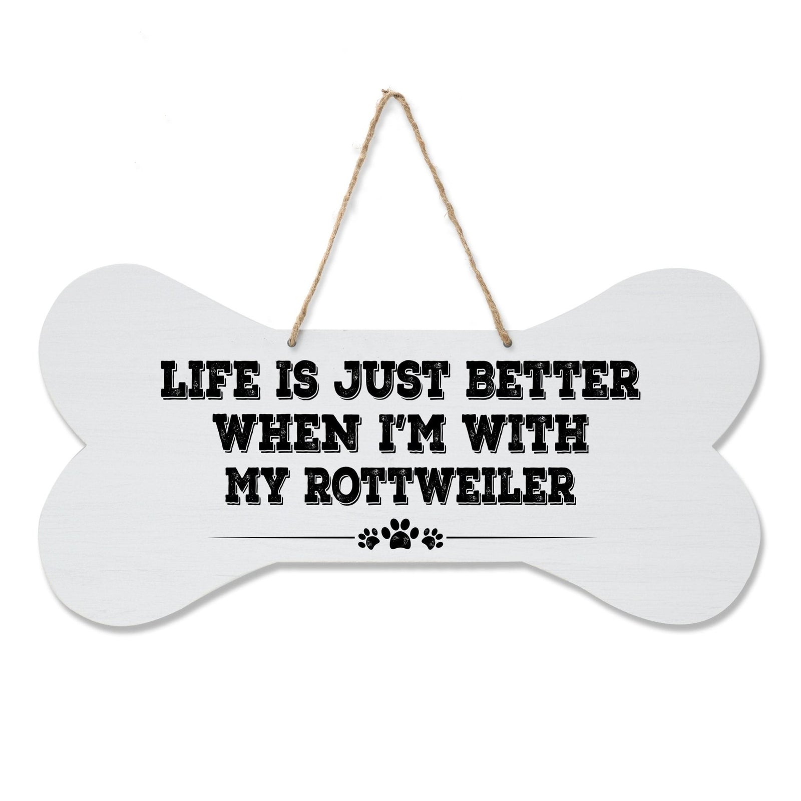 Dog Bone Rope Wall Sign - Rottweiler - LifeSong Milestones
